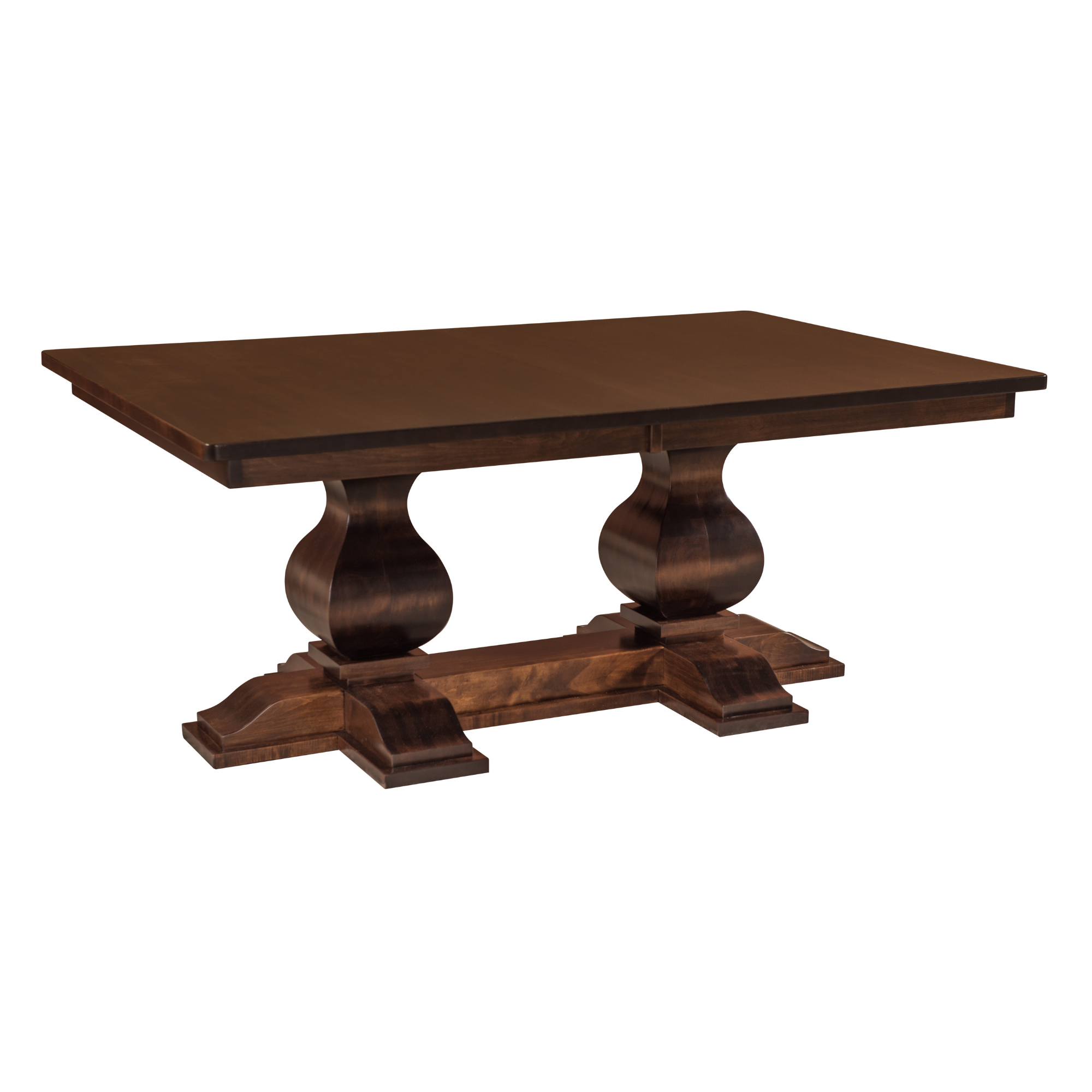 Hoosier Timbercraft Hawthorne Brown Maple Double Pedestal Table