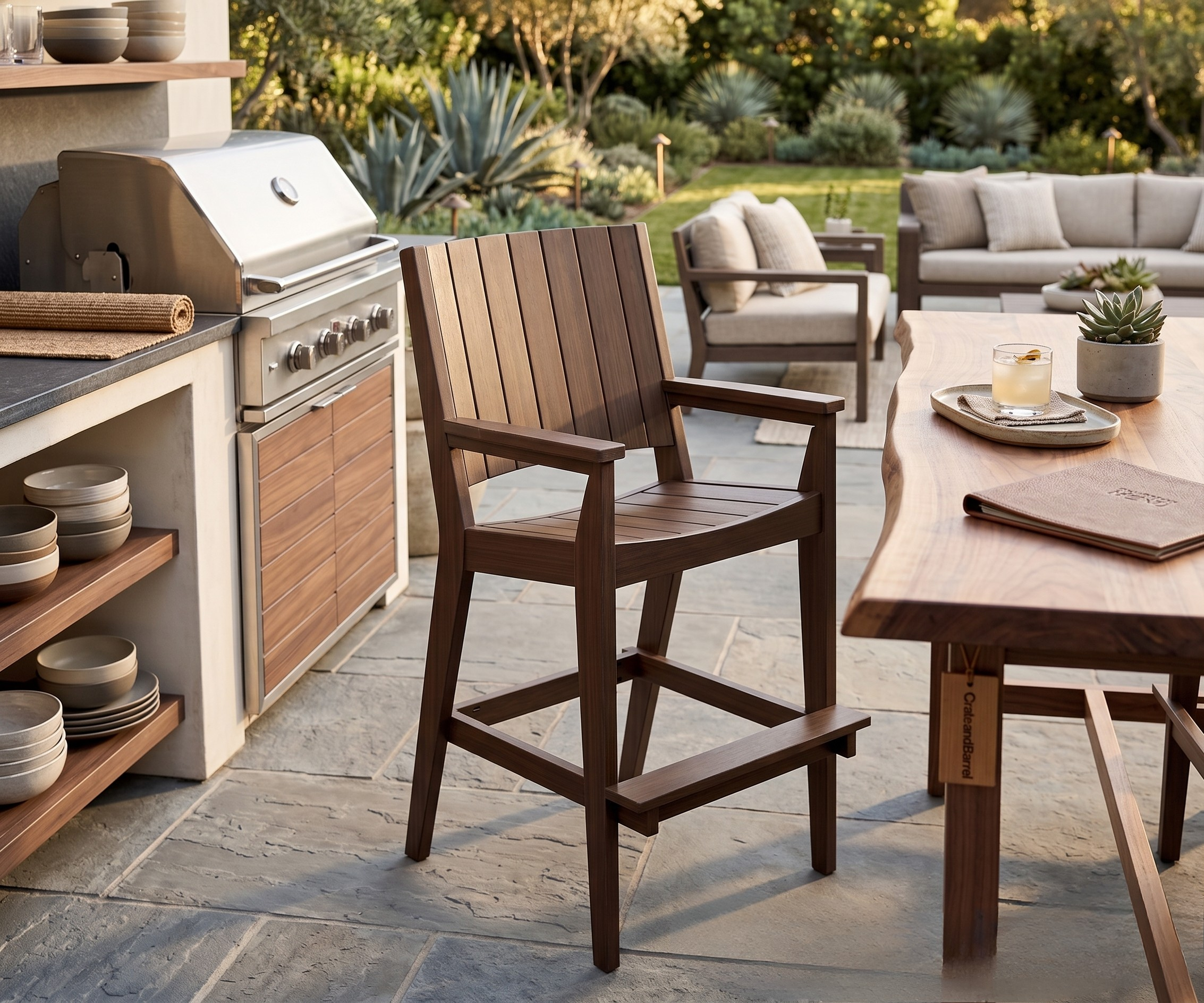 Berlin Gardens Mayhew Outdoor Poly Lumber Chat Extra Tall Bar Height Chair