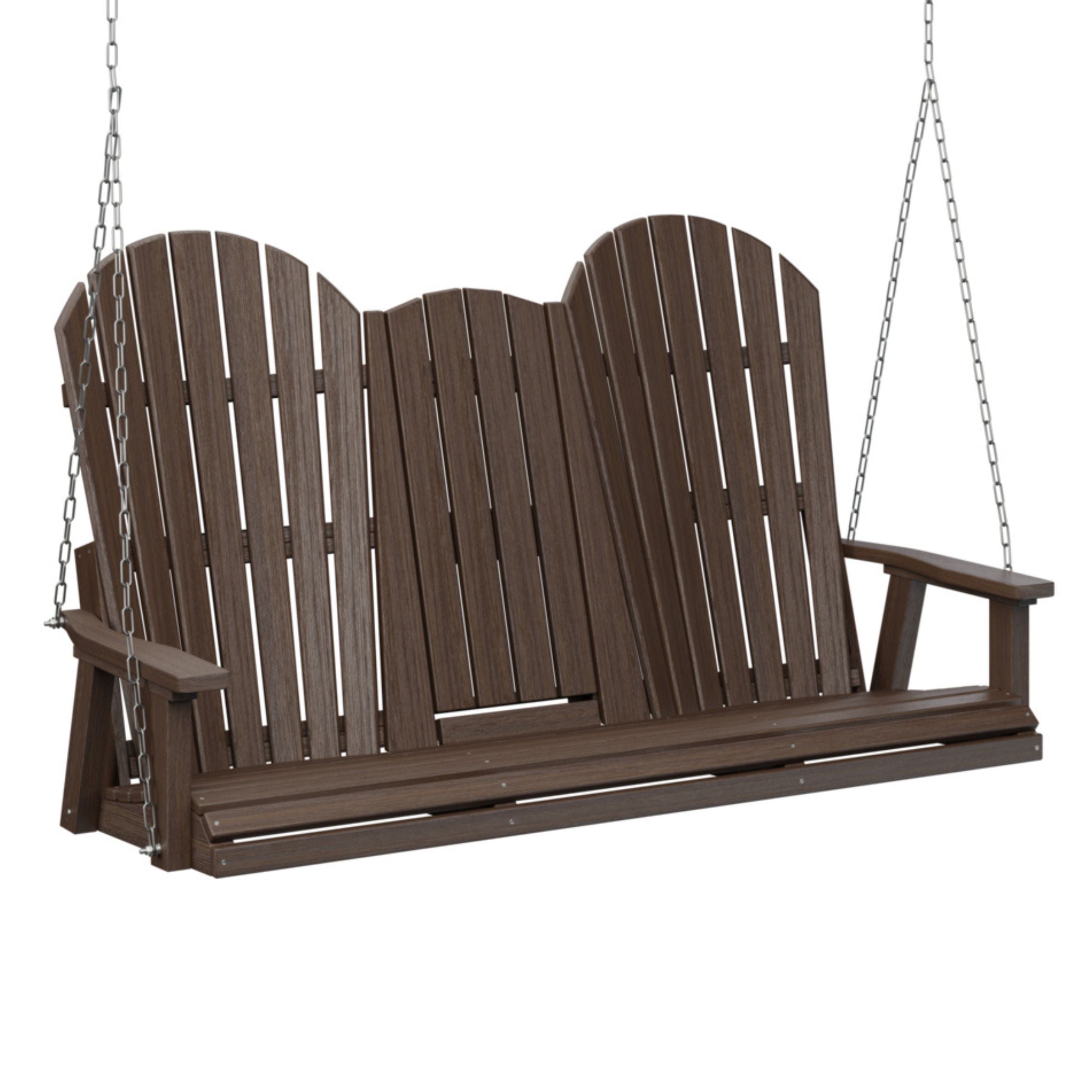 Berlin Gardens Comfo Back Poly Lumber Three Seat Console Swing with Stainless Steel Chains
