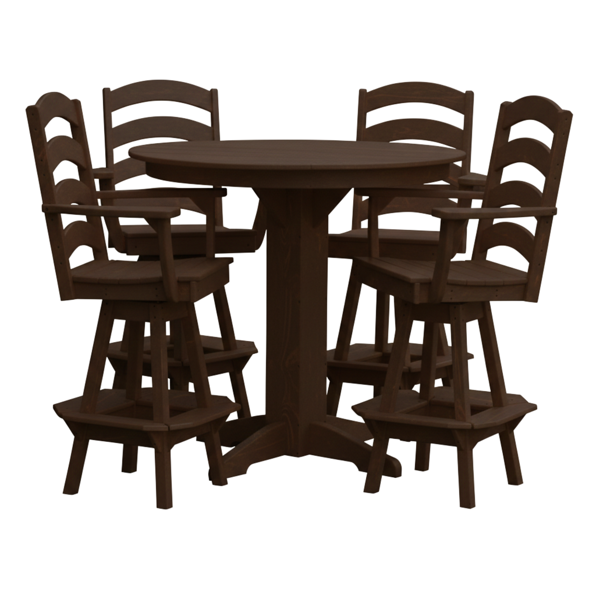 Keystone Amish Co. Josie 5-Piece Poly Bar Dining Set with Round Table