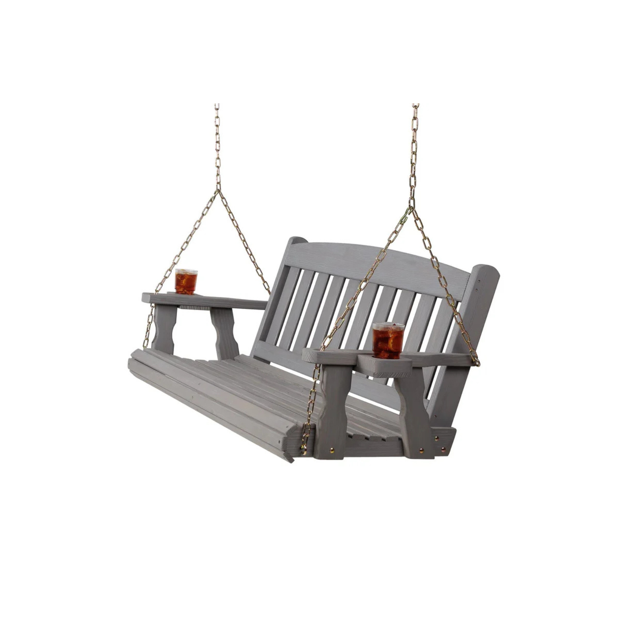 Amish Casual 4 Foot Grey Stain Mission Porch Swing