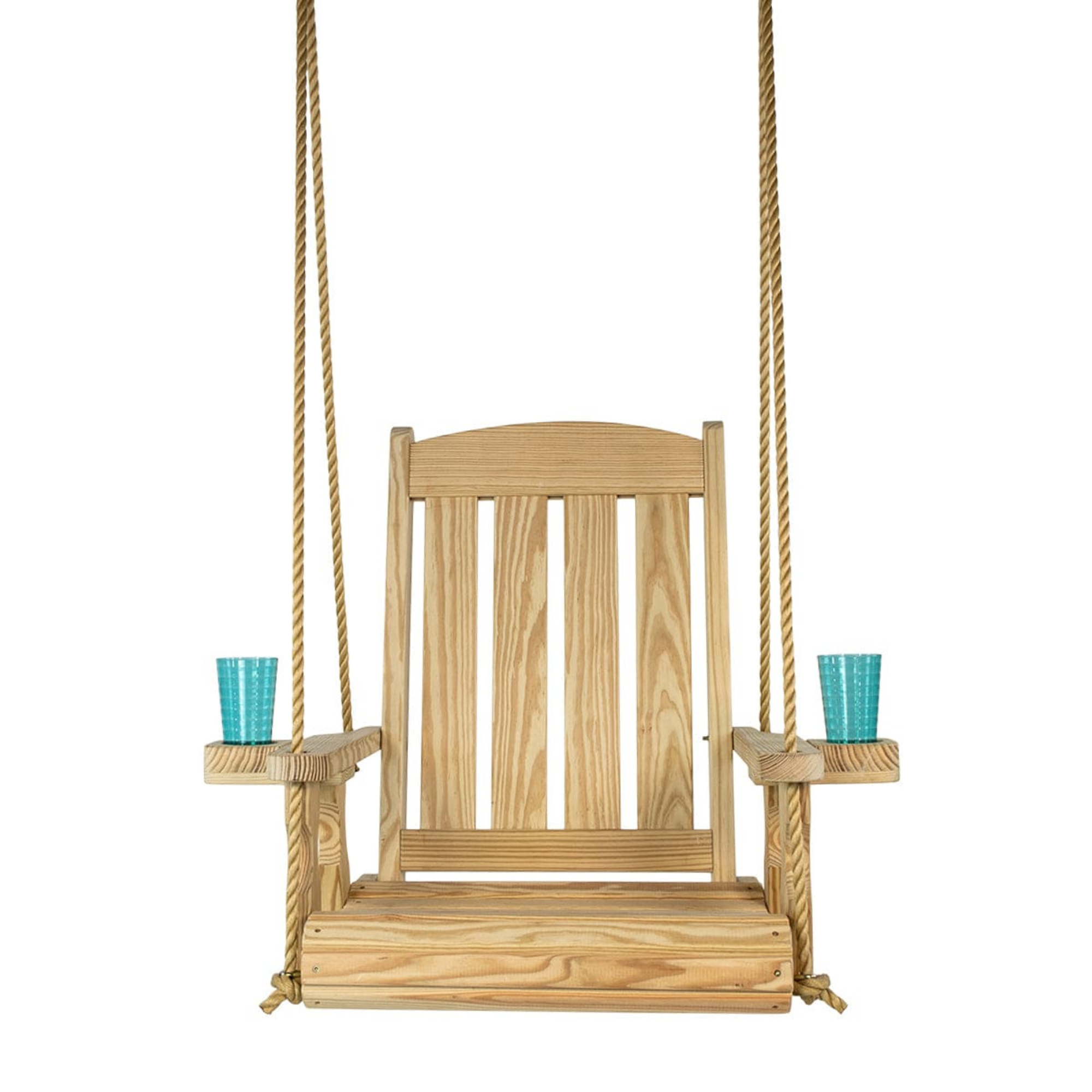 Amish Casual Heavy Duty Outdoor Wood Swing Chair in Unfinished