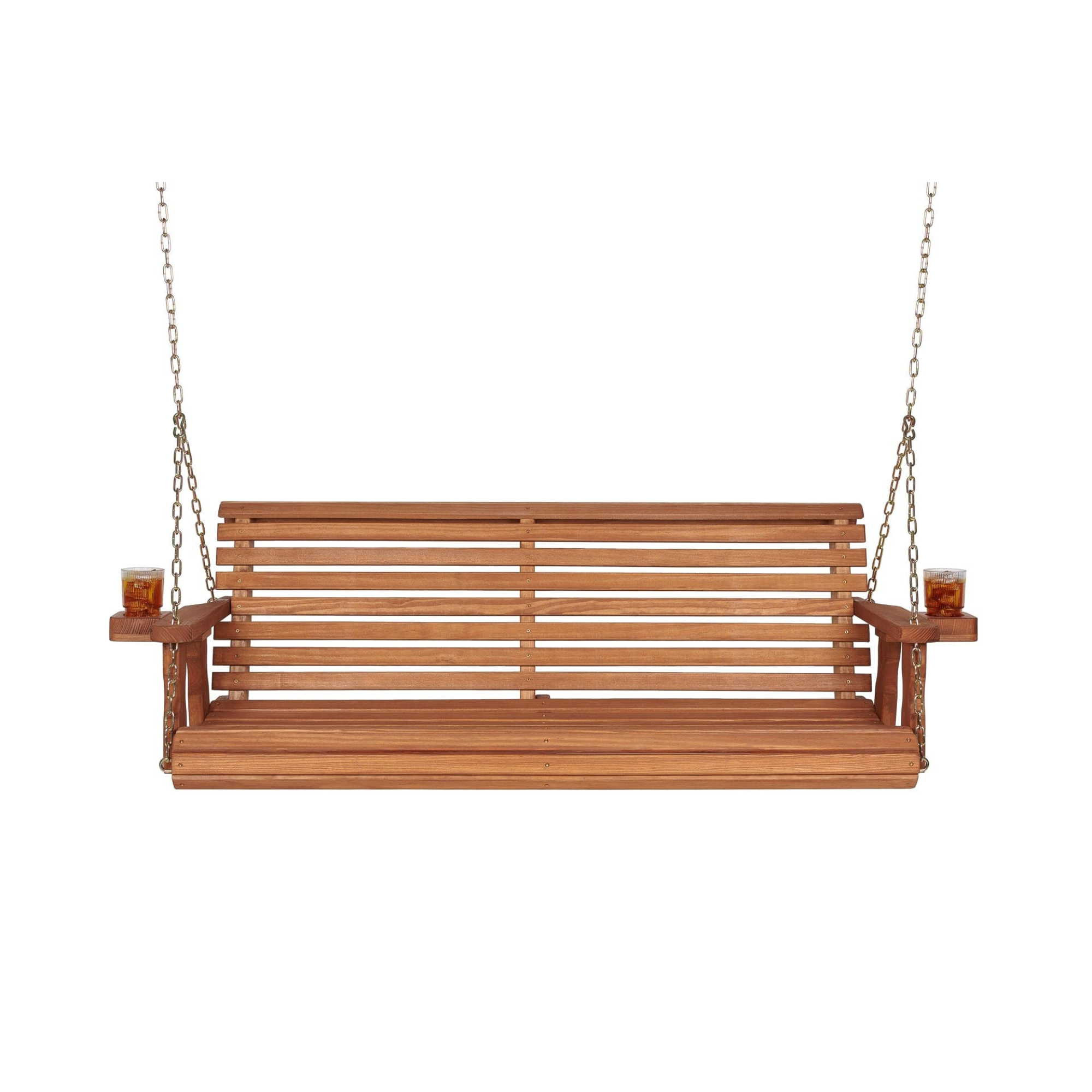 Amish Casual 5 Foot Roll Back Porch Swing in Cedar with Clearcoat