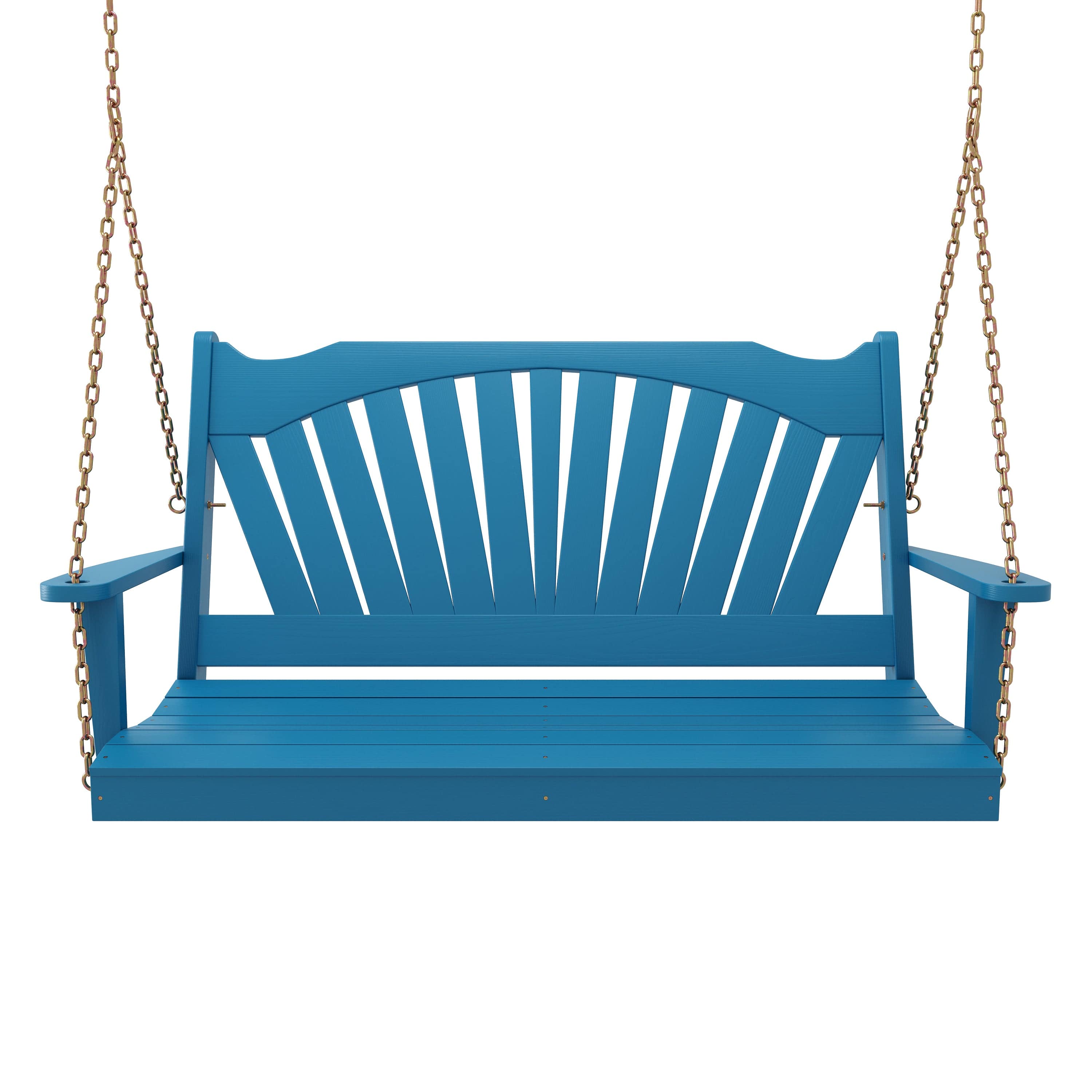Keystone Amish Co. Sunburst Porch Swing, 6 Foot, Carribean Blue