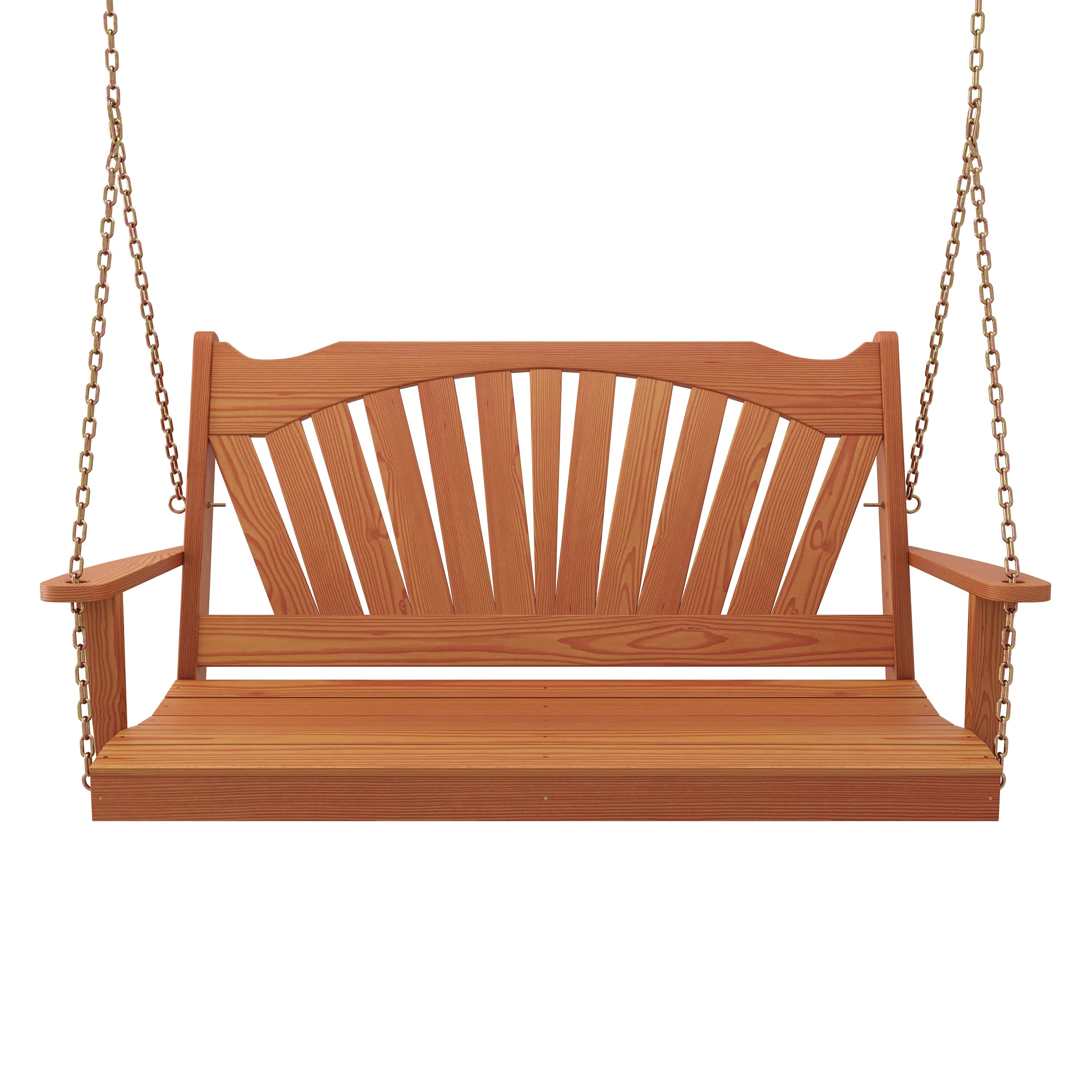 Keystone Amish Co. Sunburst Porch Swing, 5 Foot, Cedar Stain