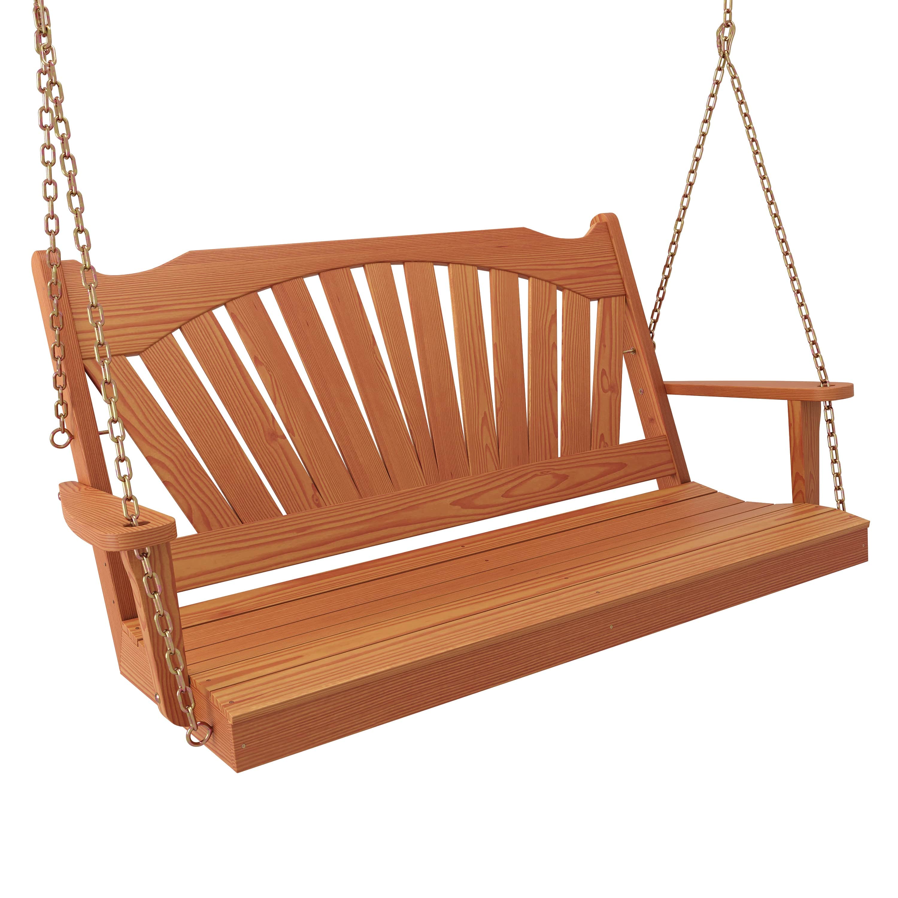Keystone Amish Co. Sunburst Porch Swing, 5 Foot, Cedar Stain