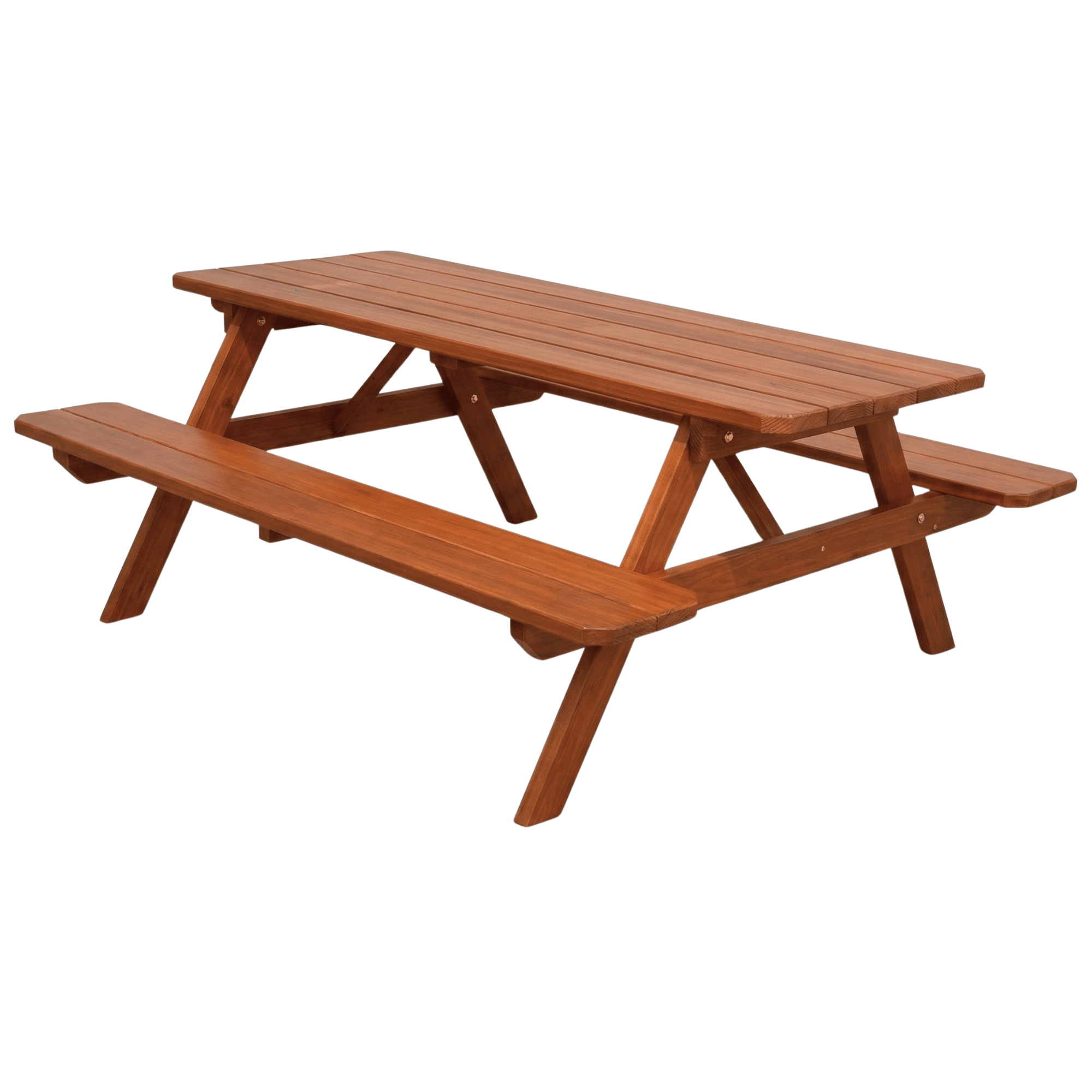 Keystone Amish Co. Red Cedar Picnic Table with Attached Benches