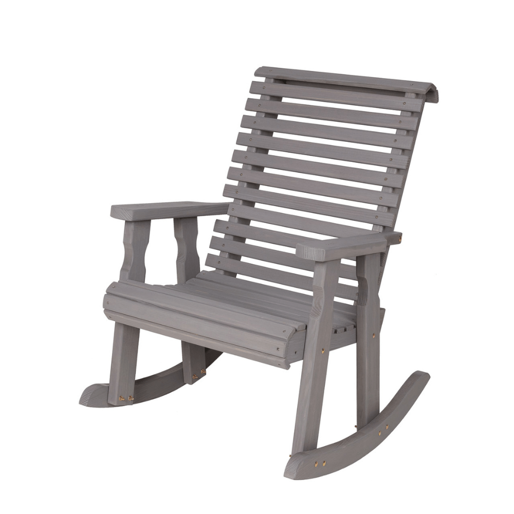 Amish Casual Heavy Duty Roll Back Wooden Outdoor Rocking Chair