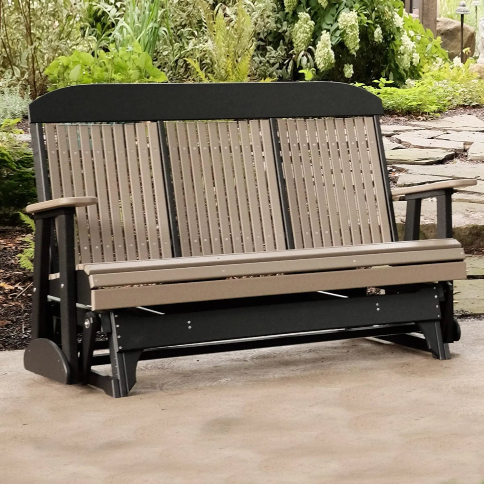 LuxCraft Classic Highback Console 5-Foot Poly Composite Patio Glider