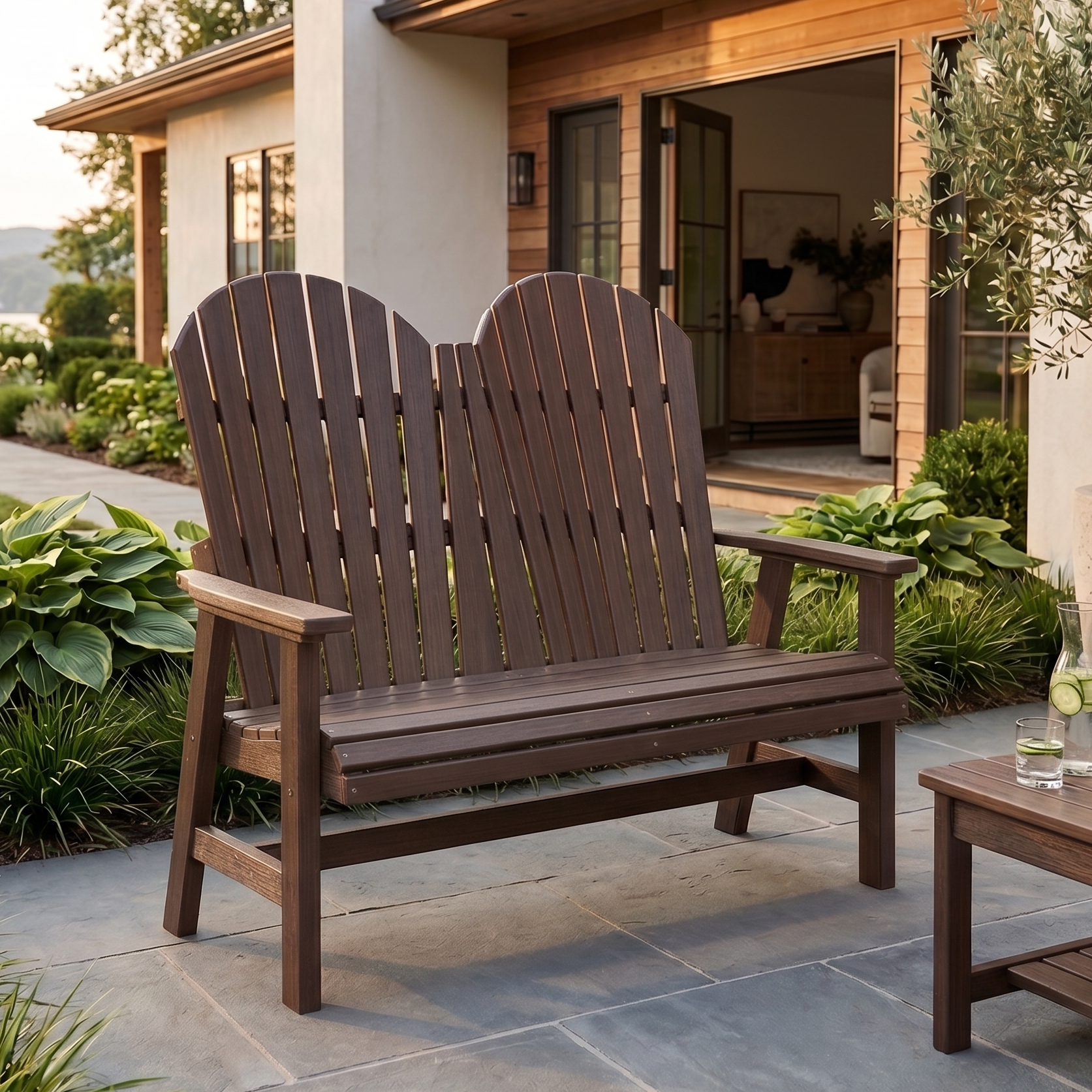 Berlin Gardens Comfo Back Outdoor Poly Lumber Loveseat