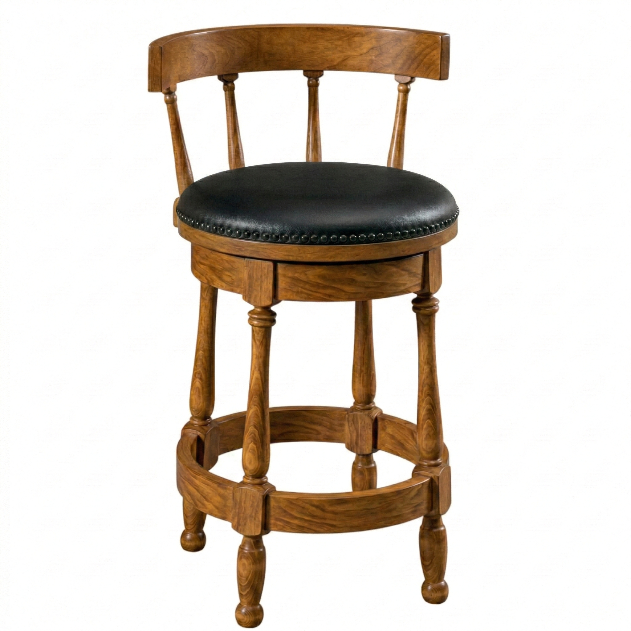 Hoosier Timbercraft Perry Maple Swivel Barstool with Easton Top
