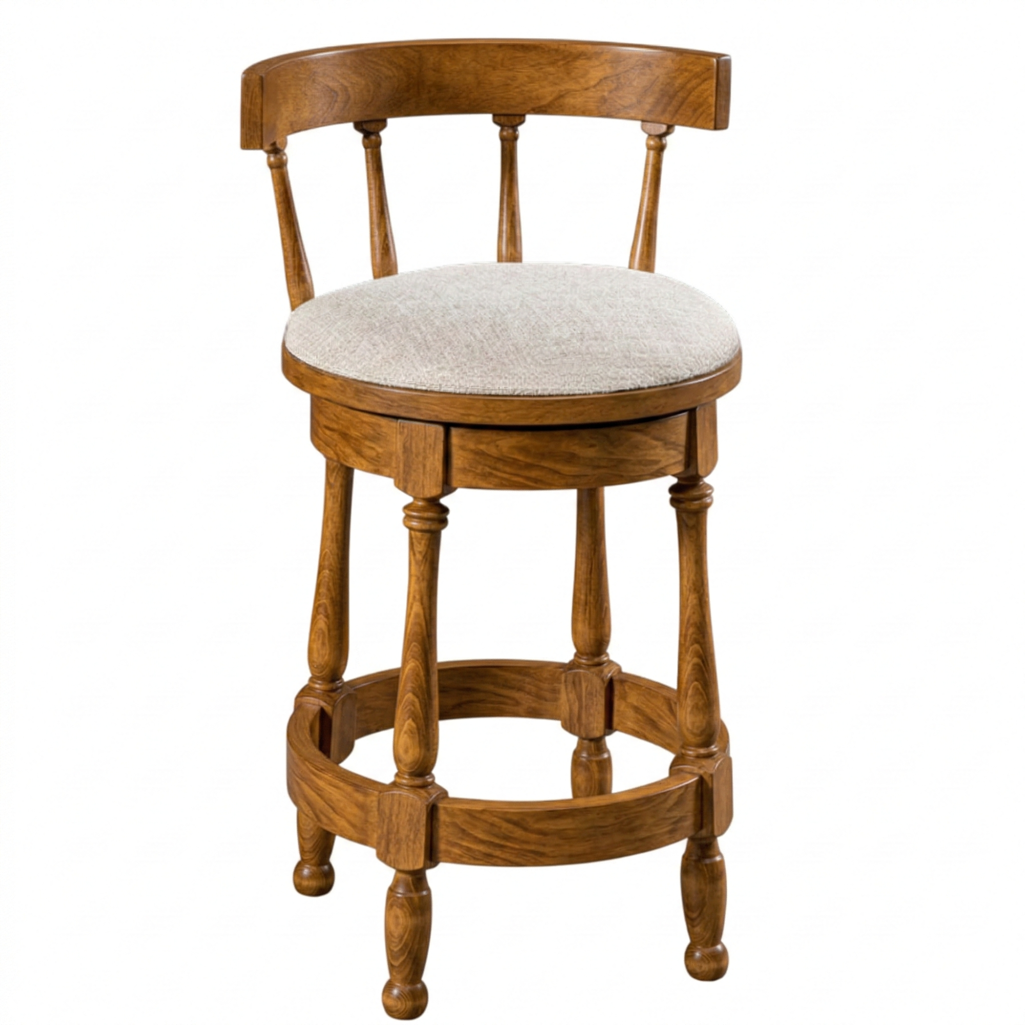 Hoosier Timbercraft Perry Maple Swivel Barstool with Easton Top