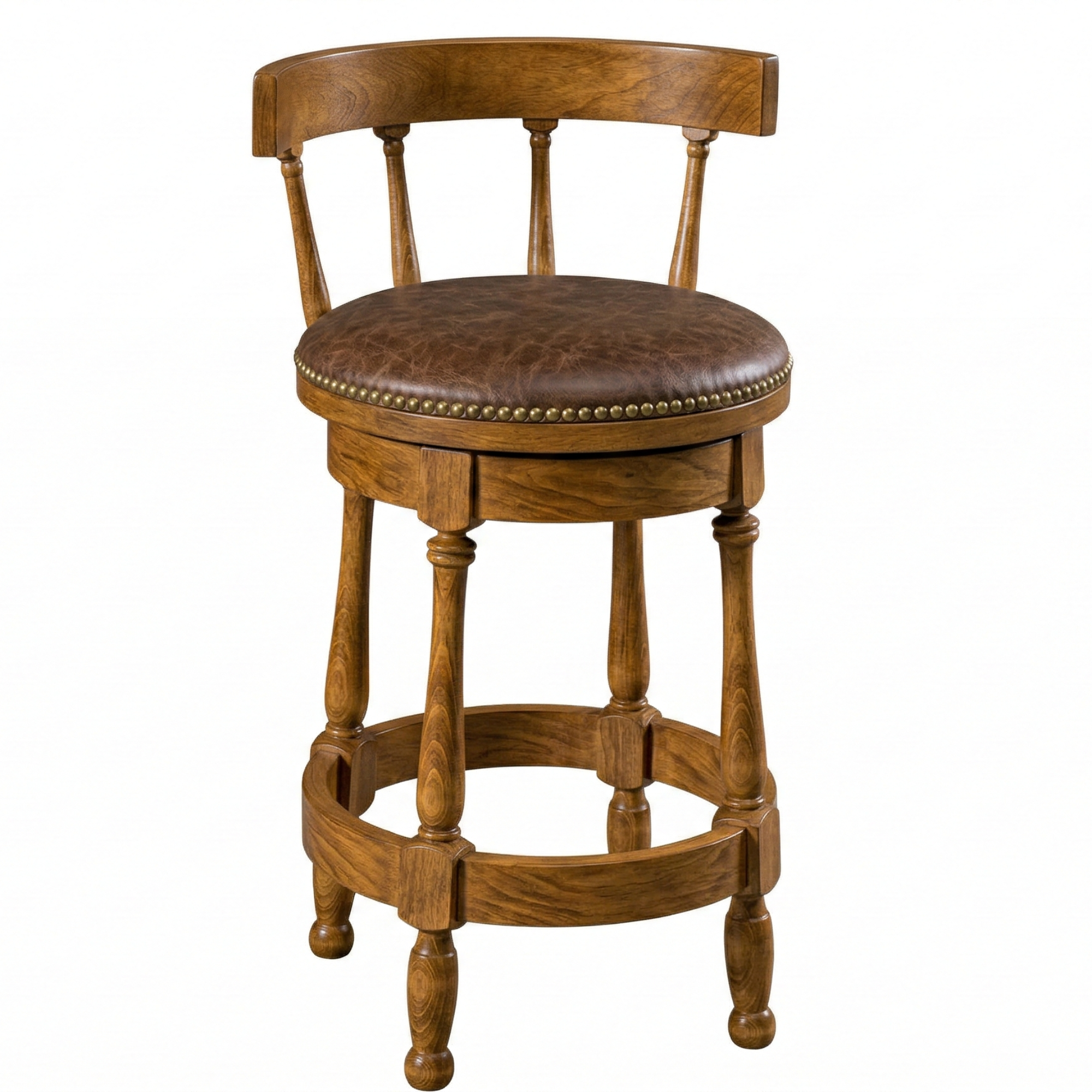 Hoosier Timbercraft Perry Maple Swivel Barstool with Easton Top