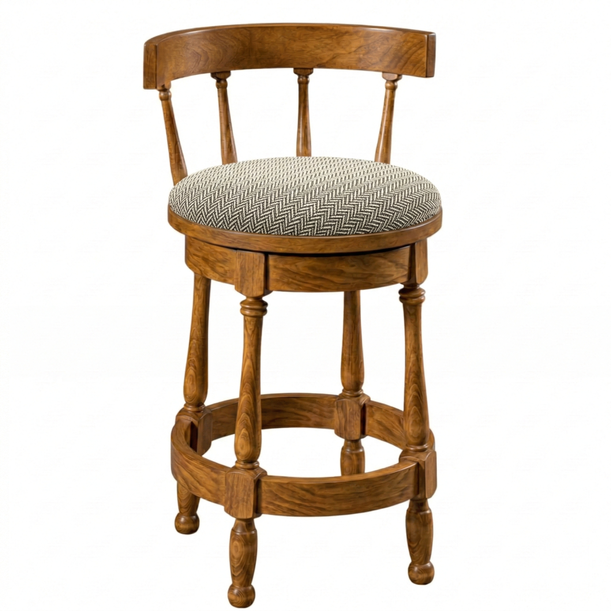Hoosier Timbercraft Perry Maple Swivel Barstool with Easton Top