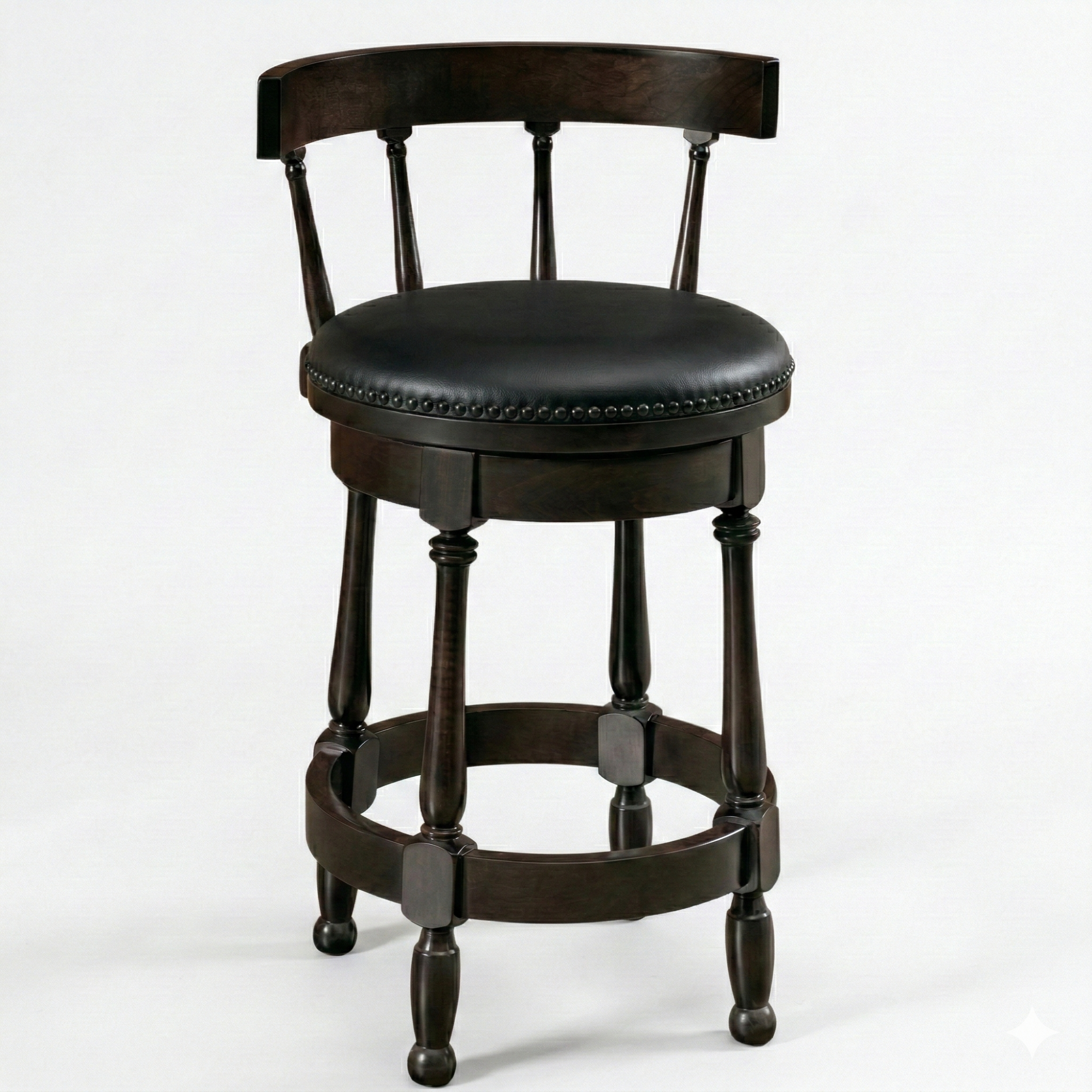 Hoosier Timbercraft Perry Maple Swivel Barstool with Easton Top