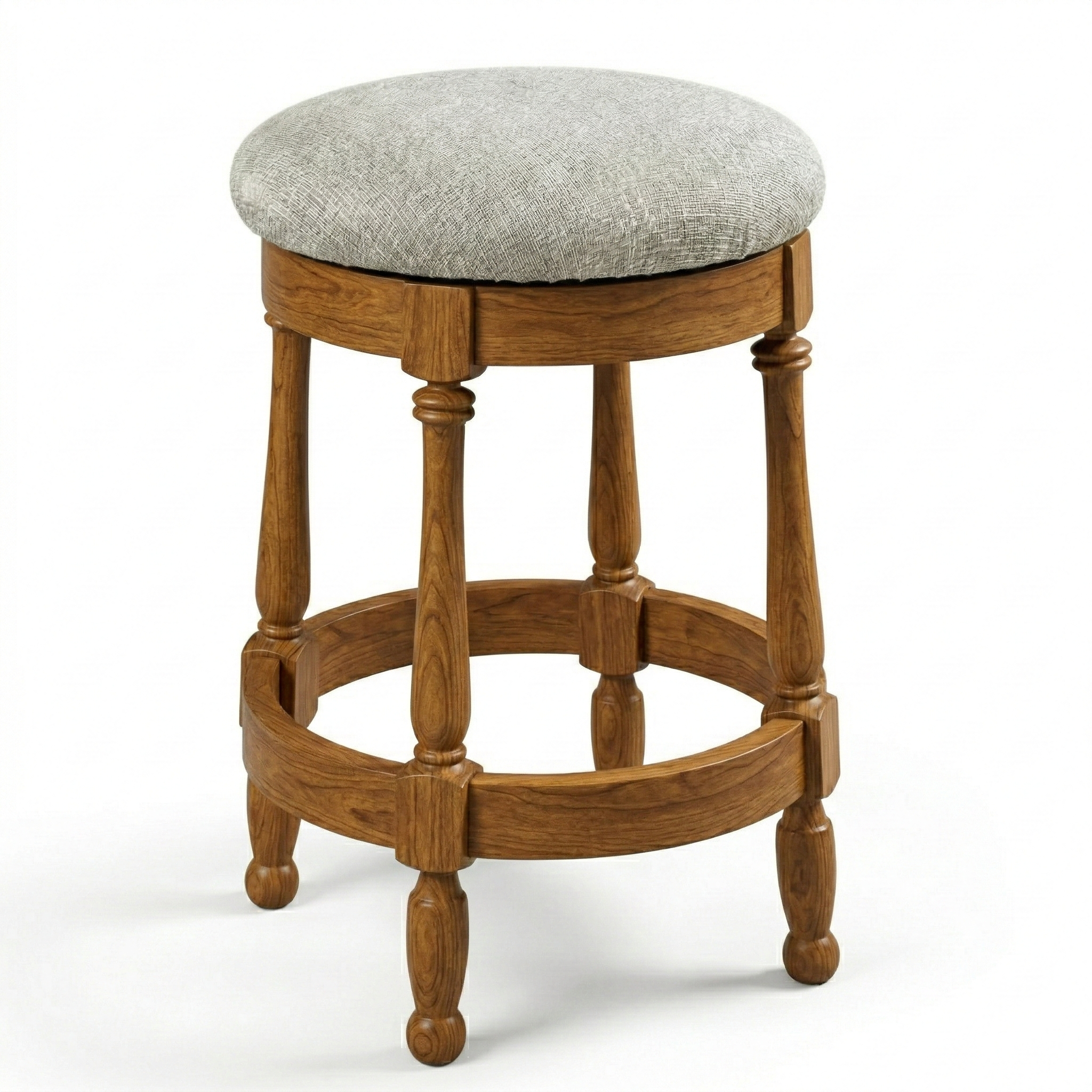 Hoosier Timbercraft Perry Maple Swivel Backless Barstool