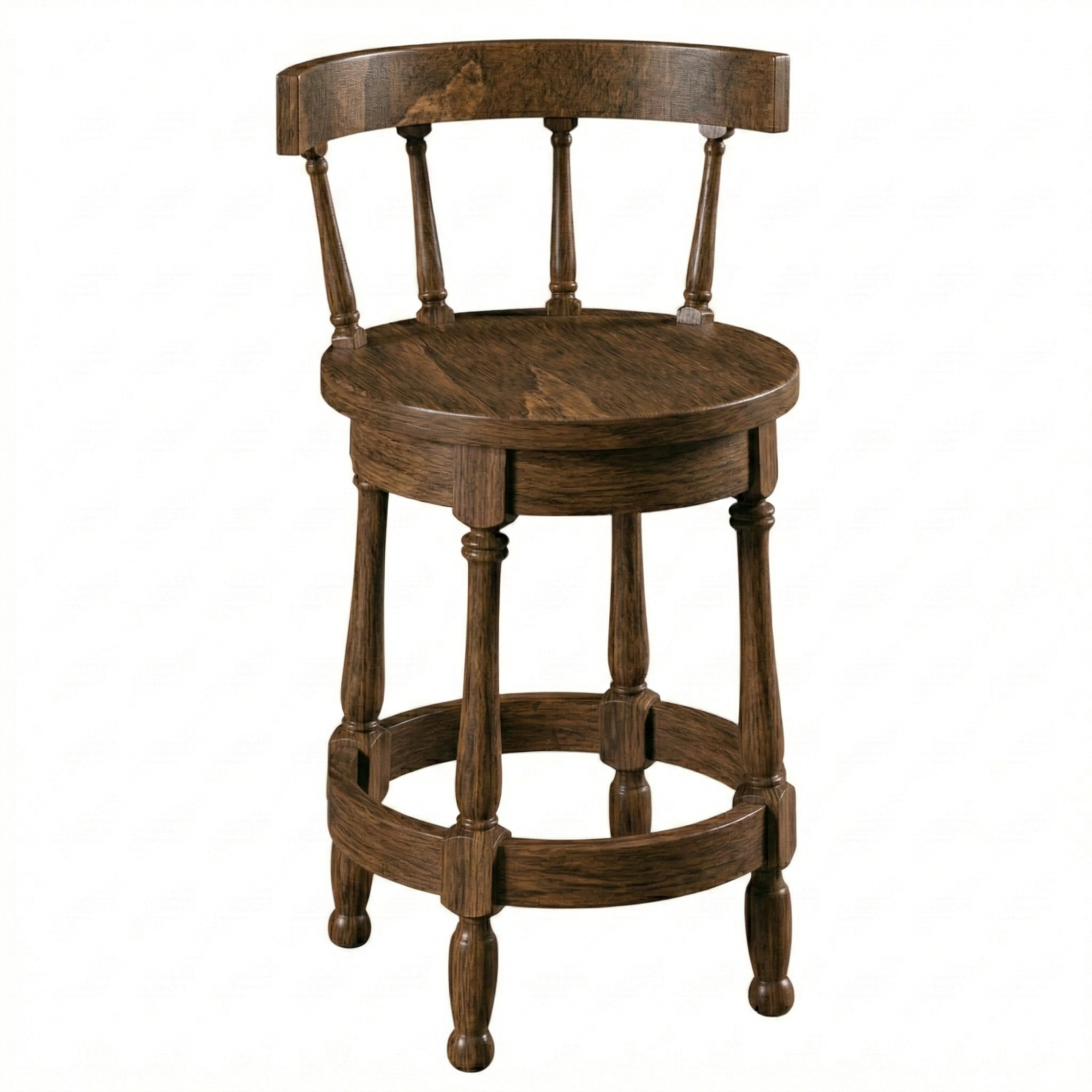 Hoosier Timbercraft Perry Maple Swivel Barstool with Easton Top