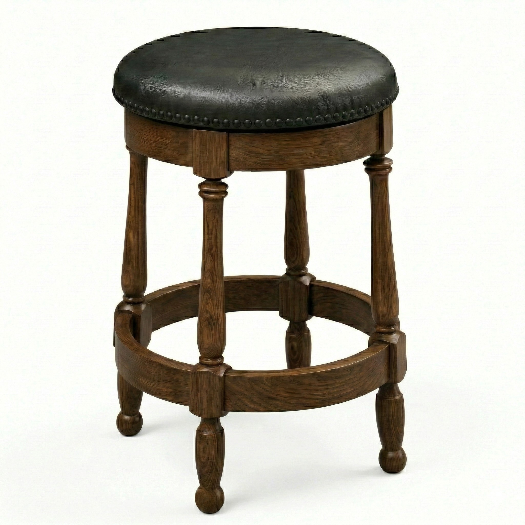Hoosier Timbercraft Perry Maple Swivel Backless Barstool