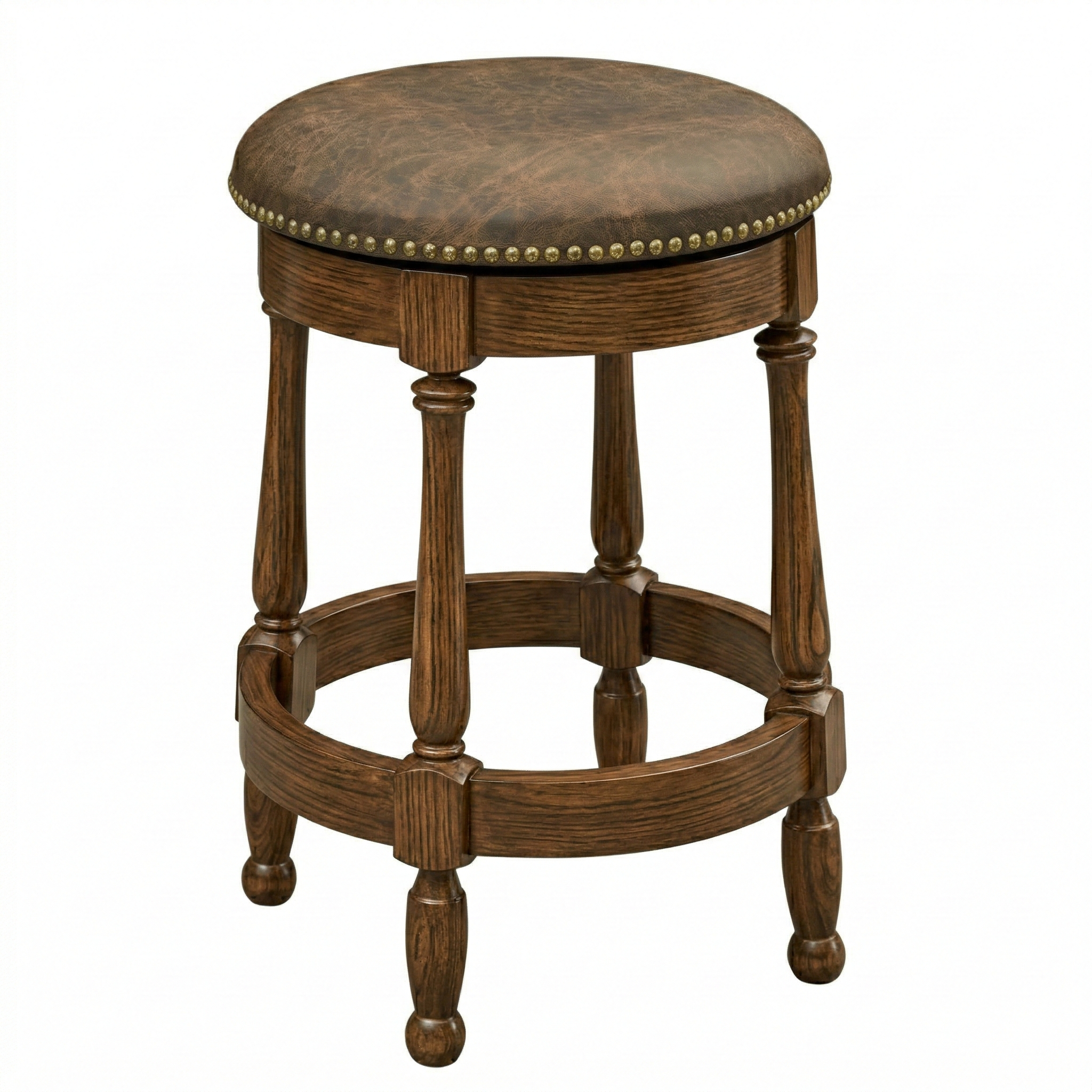Hoosier Timbercraft Perry Maple Swivel Backless Barstool