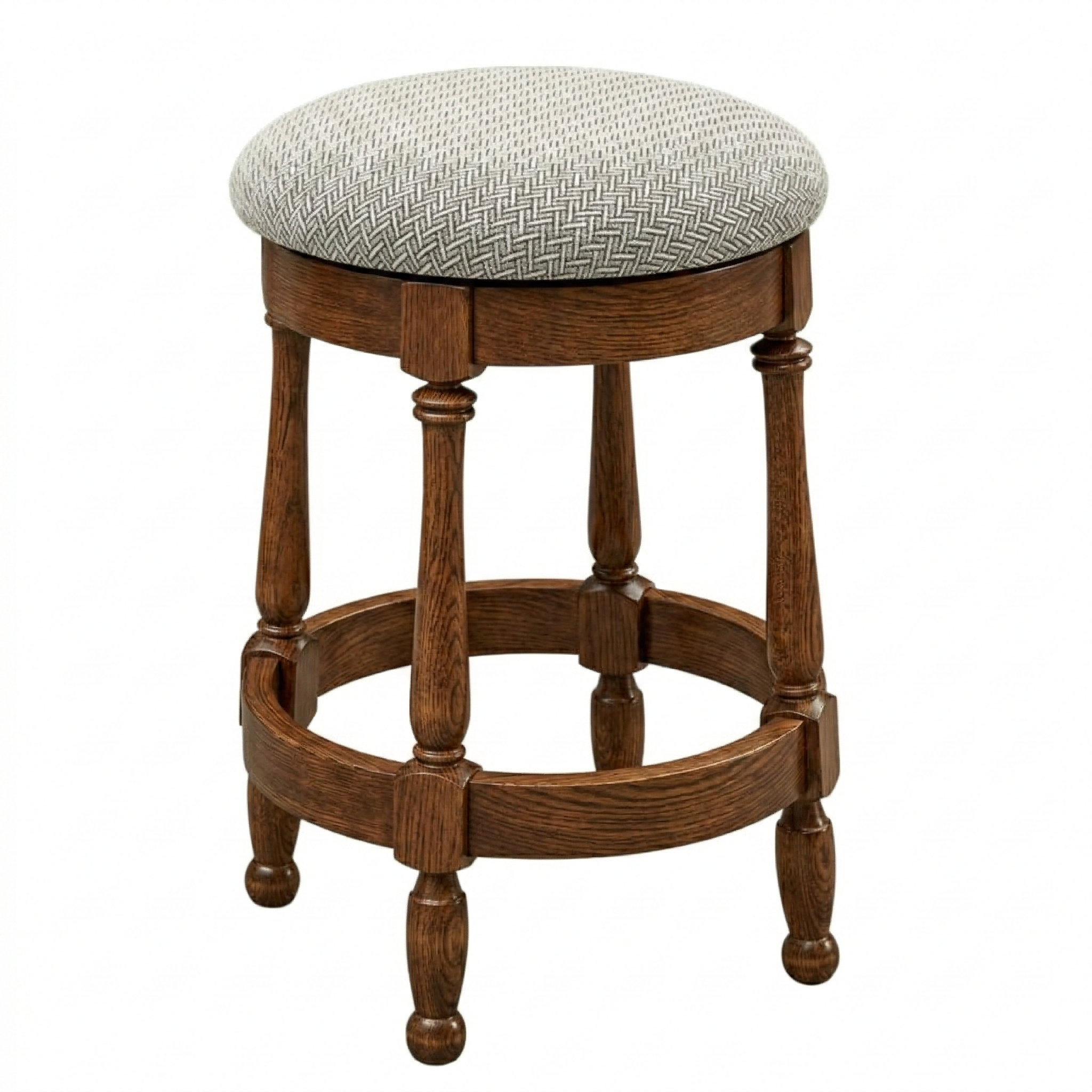 Hoosier Timbercraft Perry Maple Swivel Backless Barstool