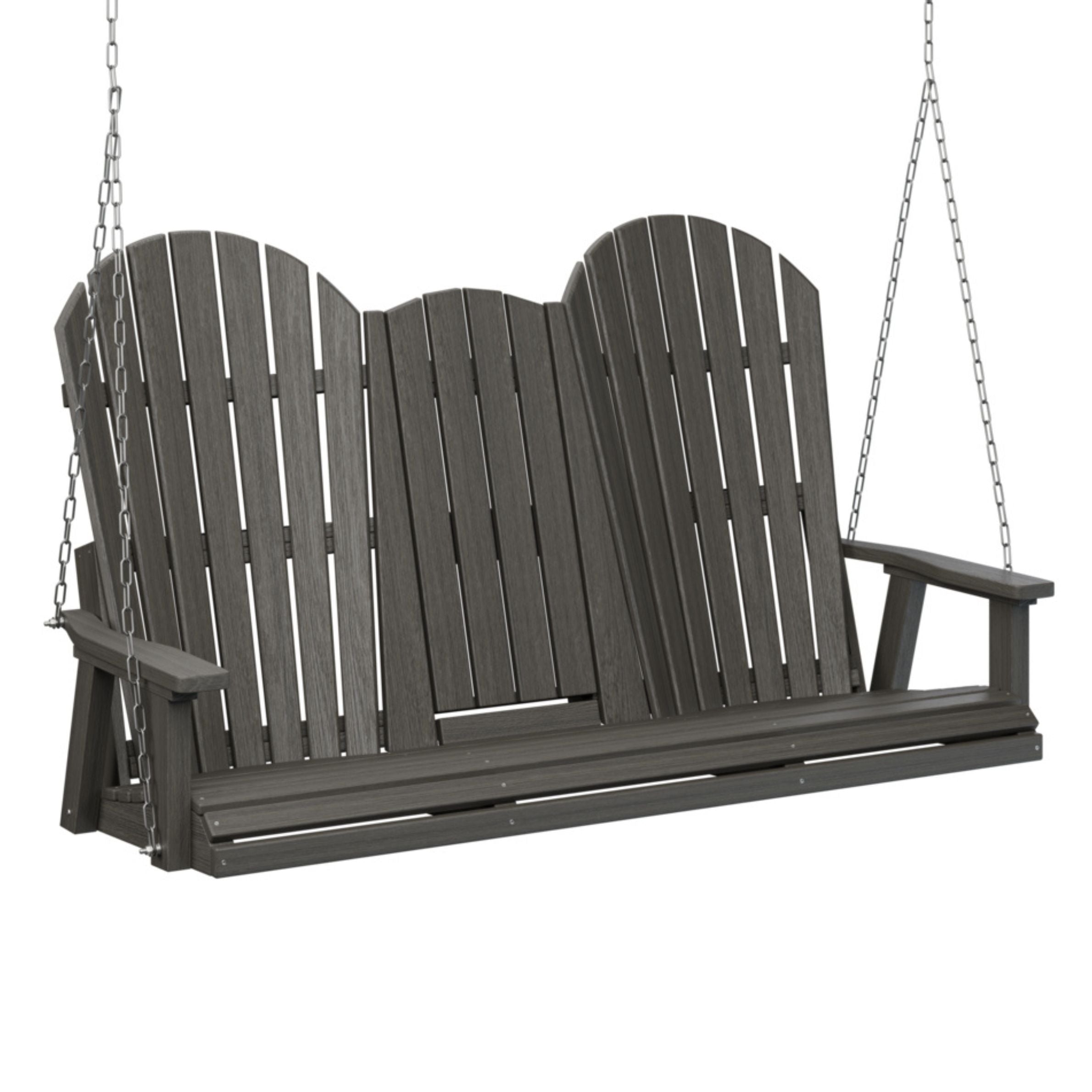 Berlin Gardens Comfo Back Poly Lumber Three Seat Console Swing with Stainless Steel Chains
