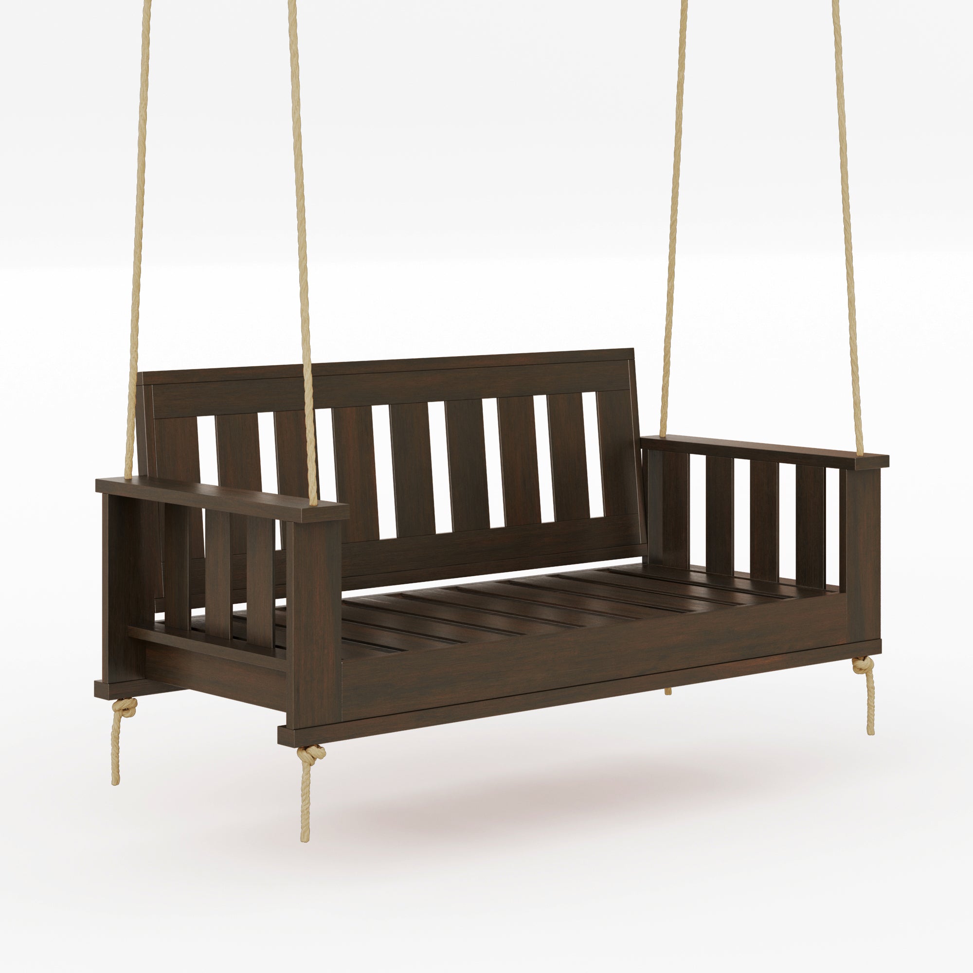 Amish Casual Rockford Daybed Swing Package with Included Cushions, Sofa, Dark Walnut Stain