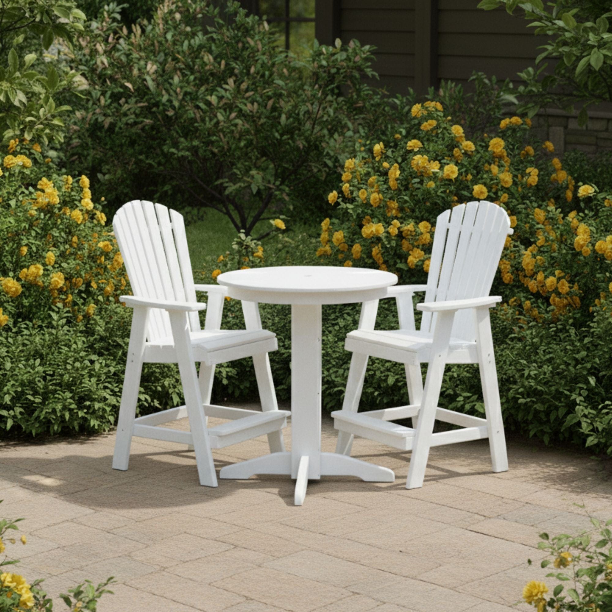 Keystone Amish Co. Sunburst 3-Piece Counter Height Dining Set with Round Table