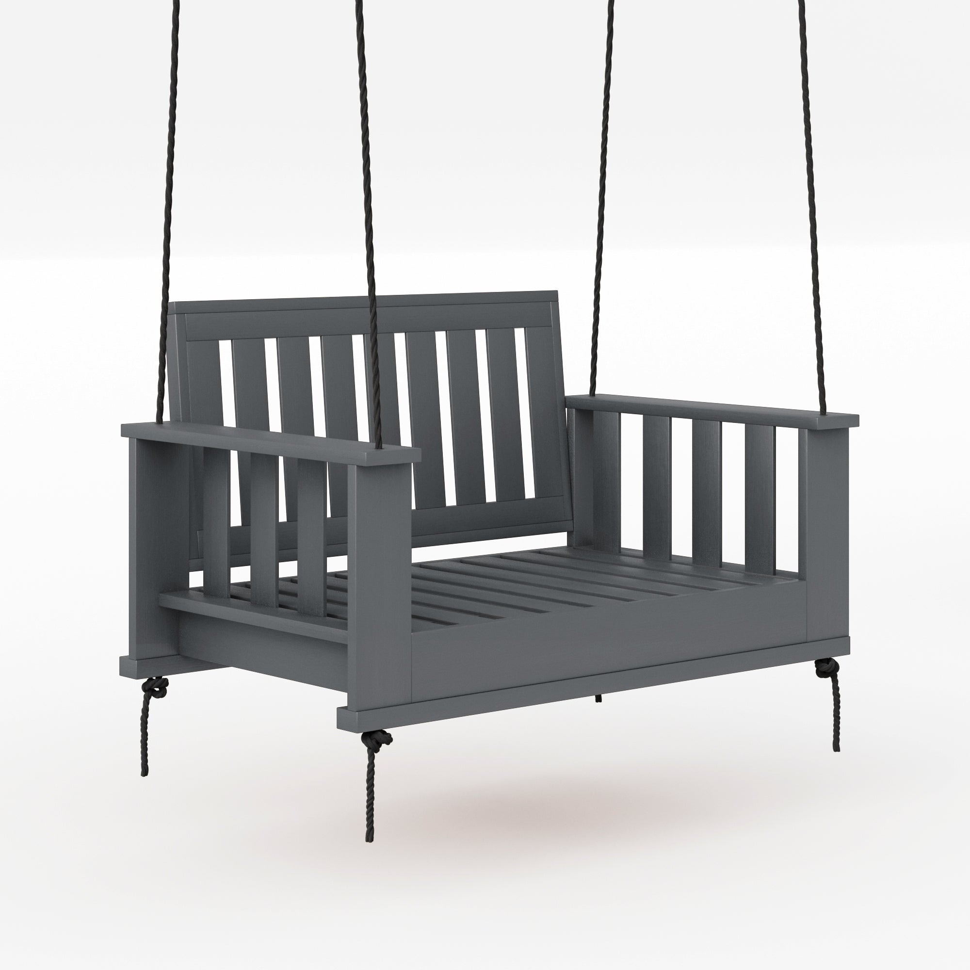 Amish Casual Rockford Daybed Swing Package with Included Cushions, Lounge, Dovetail Grey Paint