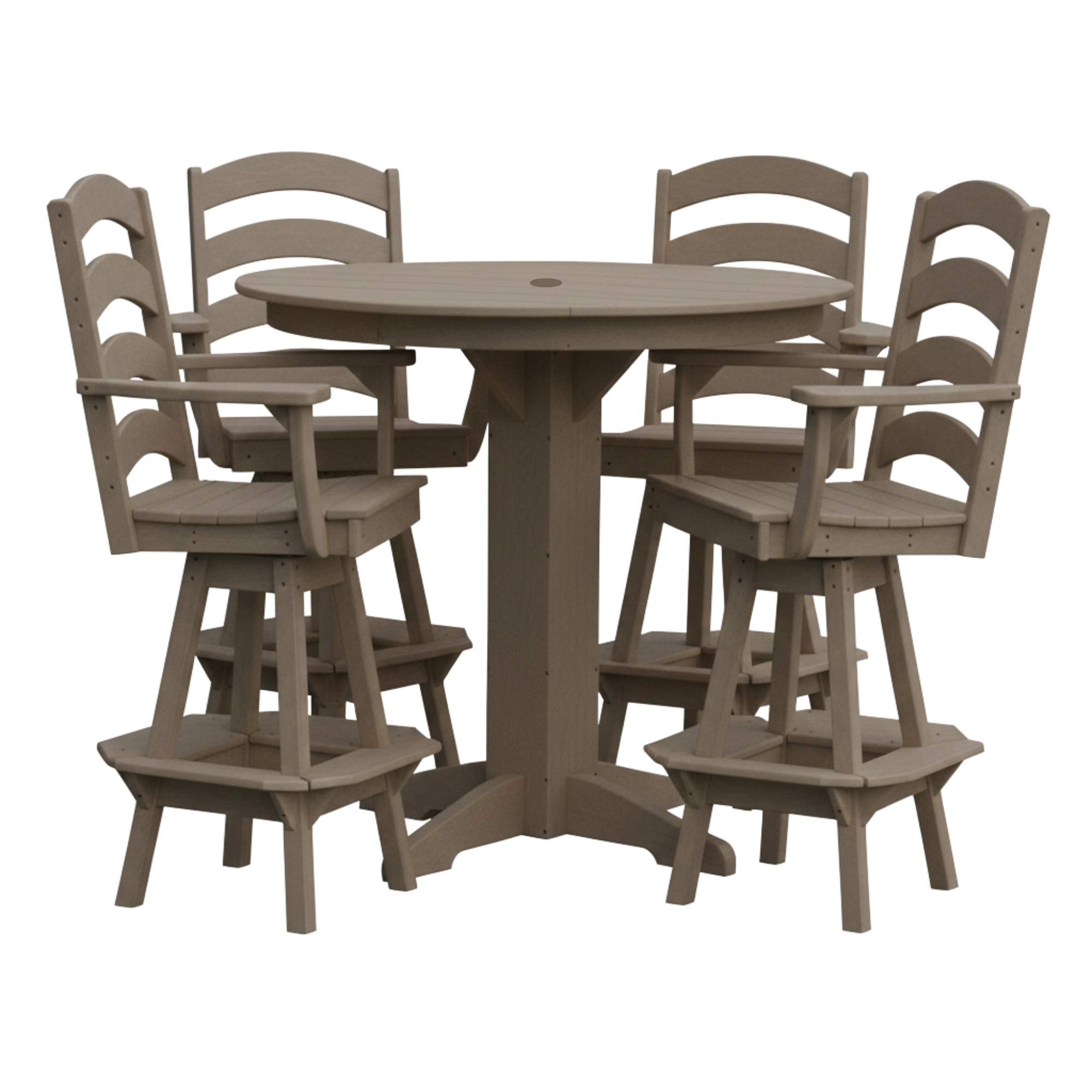 Keystone Amish Co. Josie 5-Piece Poly Bar Dining Set with Round Table