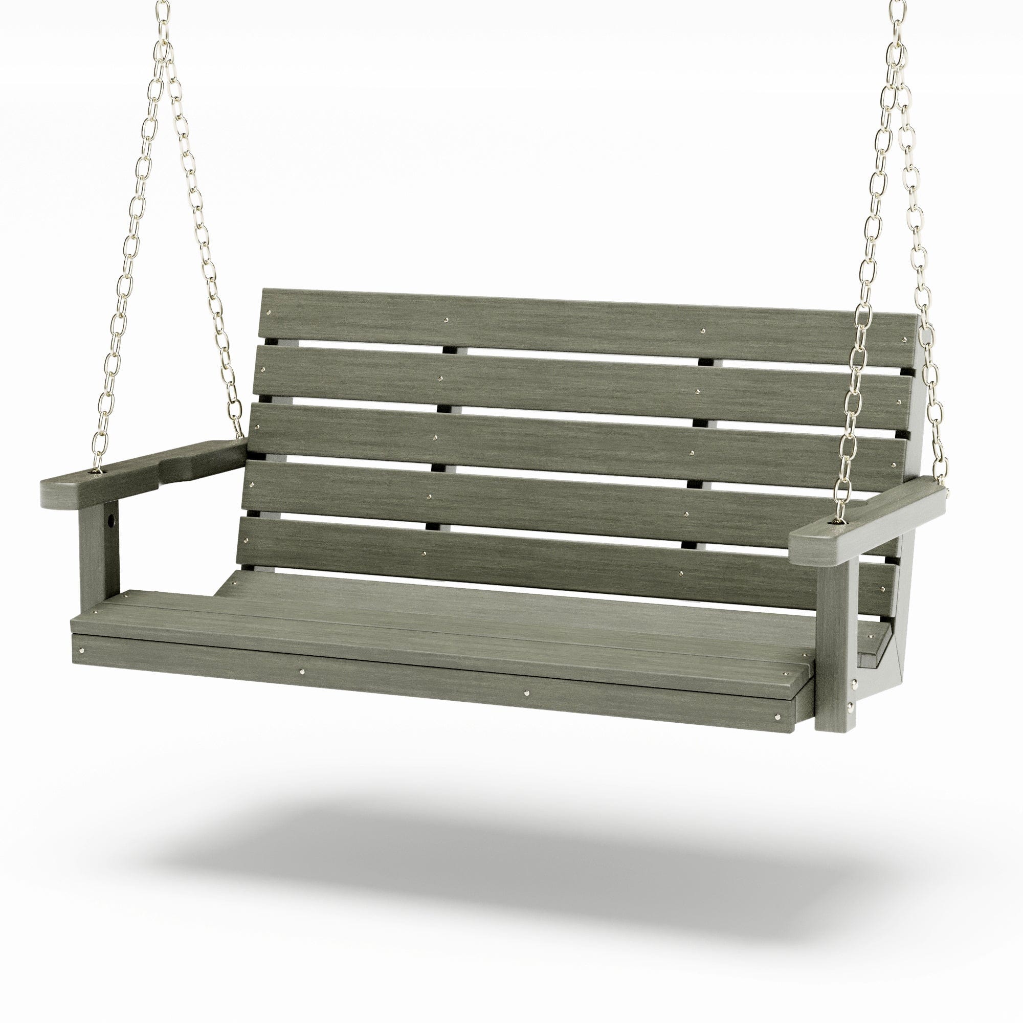 SimplyPoly 5 Foot Amish Made Signature Recycled Plastic Porch Swing, Driftwood Grey Wood Grain