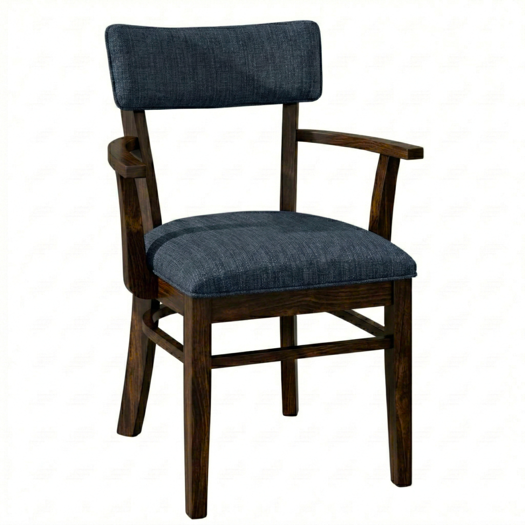 Hoosier Timbercraft Miller Upholstered Arm Maple Dining Chair