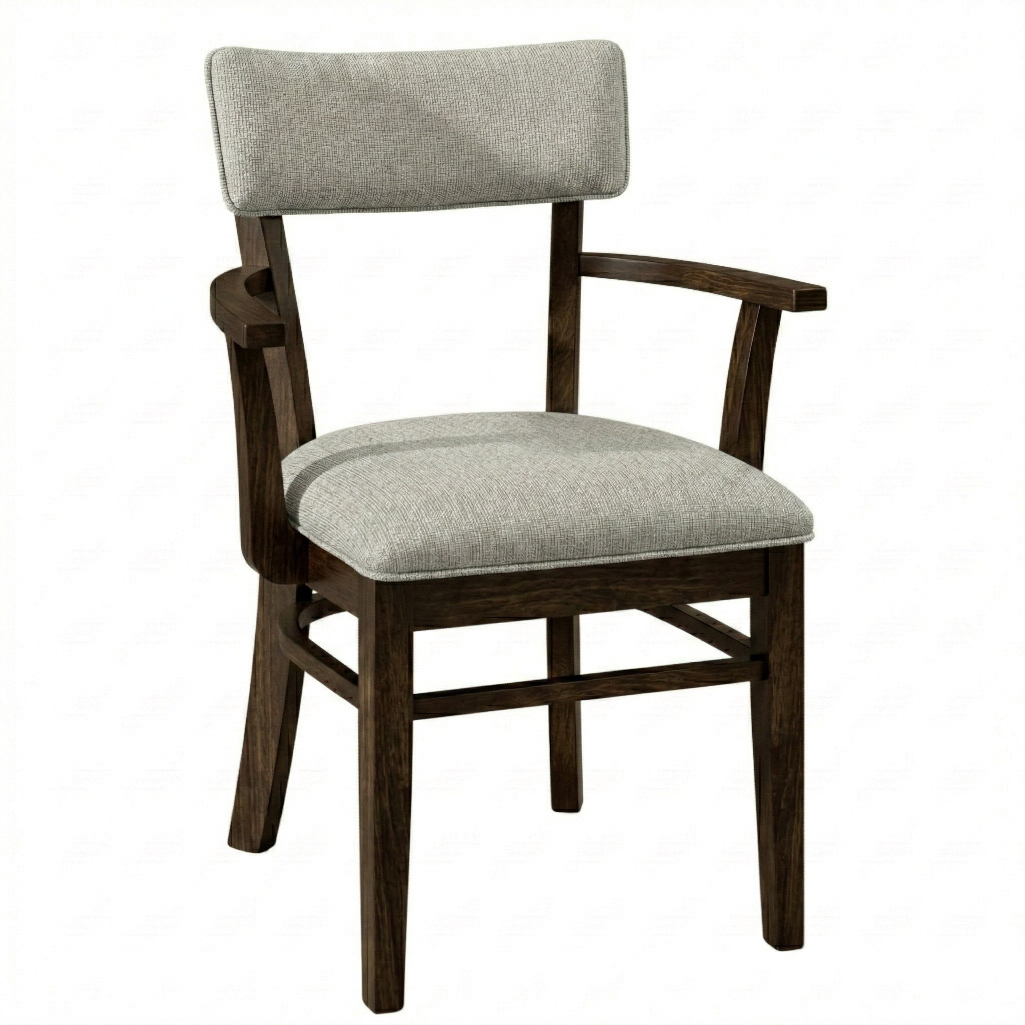 Hoosier Timbercraft Miller Upholstered Arm Maple Dining Chair
