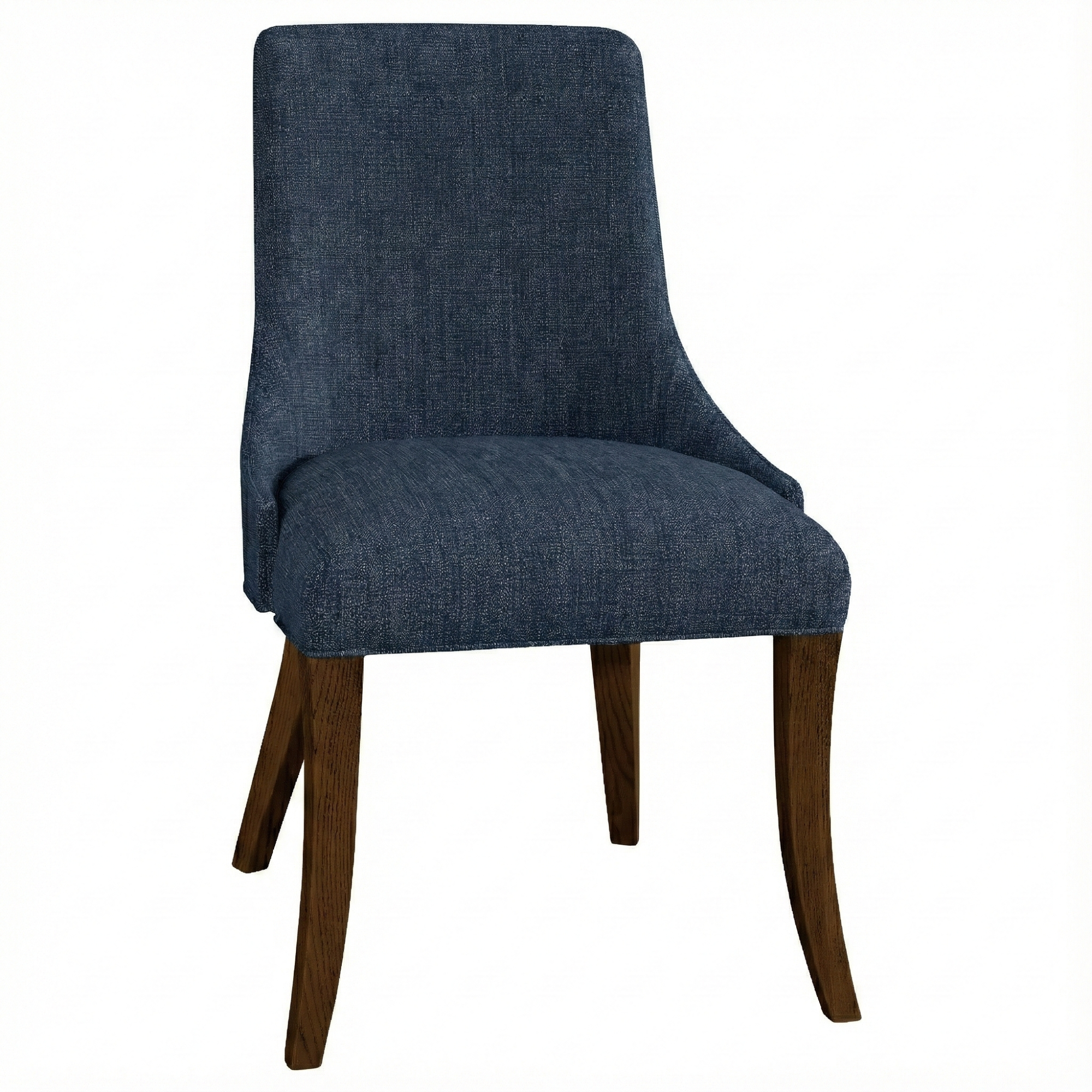 Fairfield Chair in Cherry with Earthtone Stain and Royal fabric