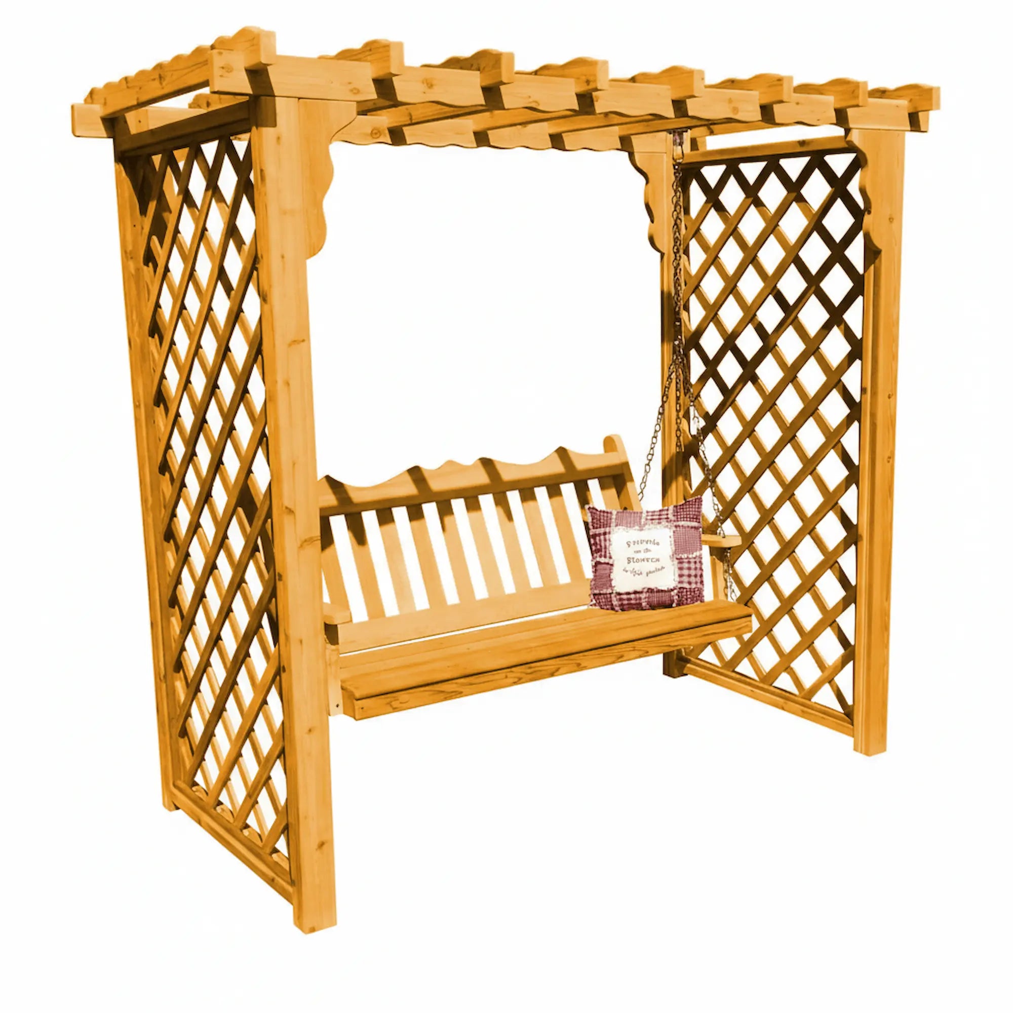 Heritage Lawncraft Manchester Cedar Garden Arbor with Swing