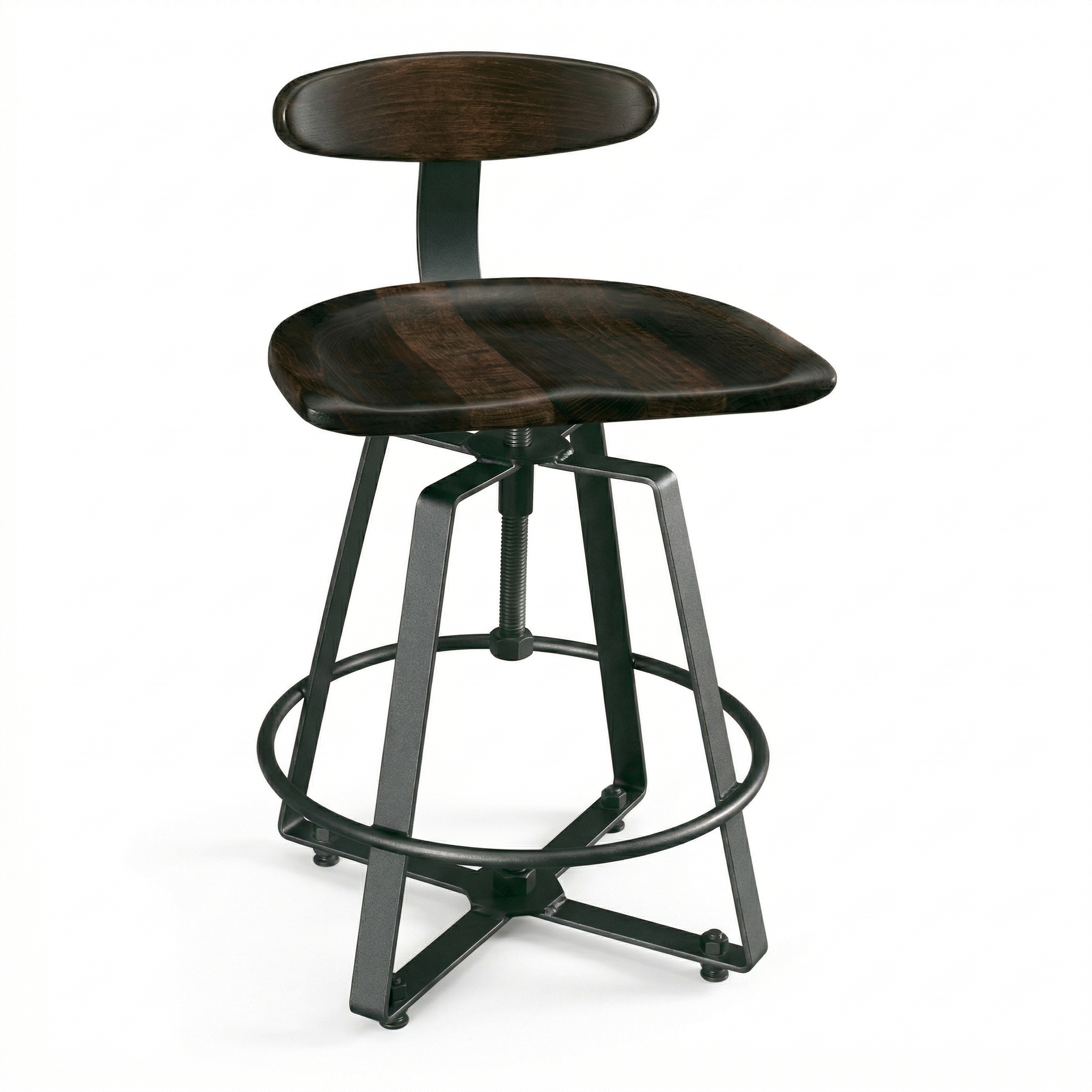 Hoosier Timbercraft Whitley Maple Barstool with Back