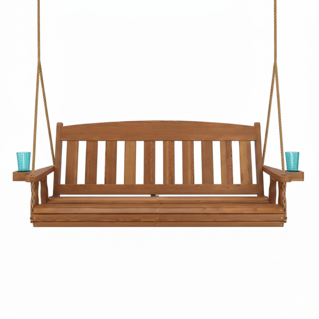Amish Casual 5 Foot Oak Stain Mission Porch Swing