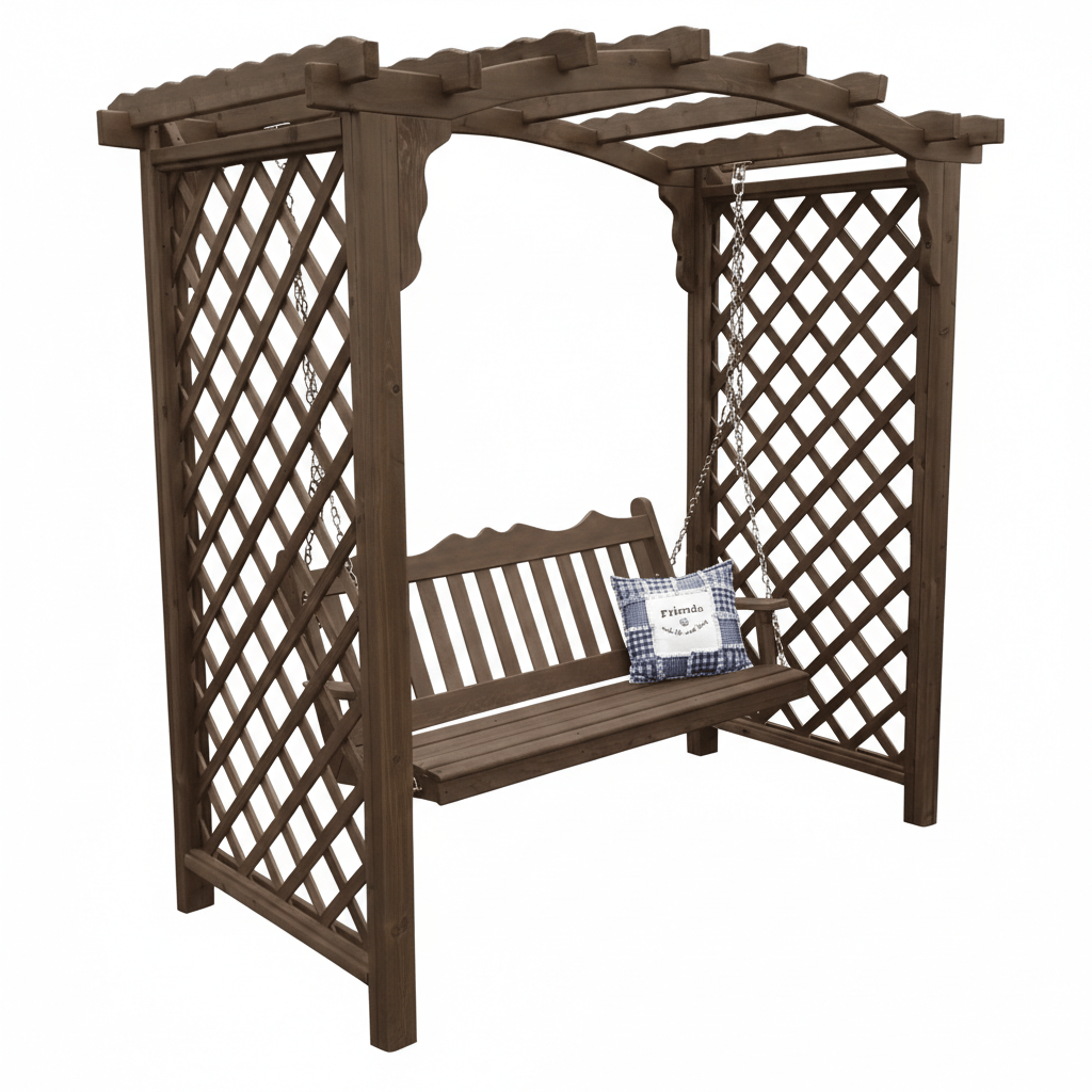 Heritage Lawncraft Newberry Cedar Garden Arbor with Swing