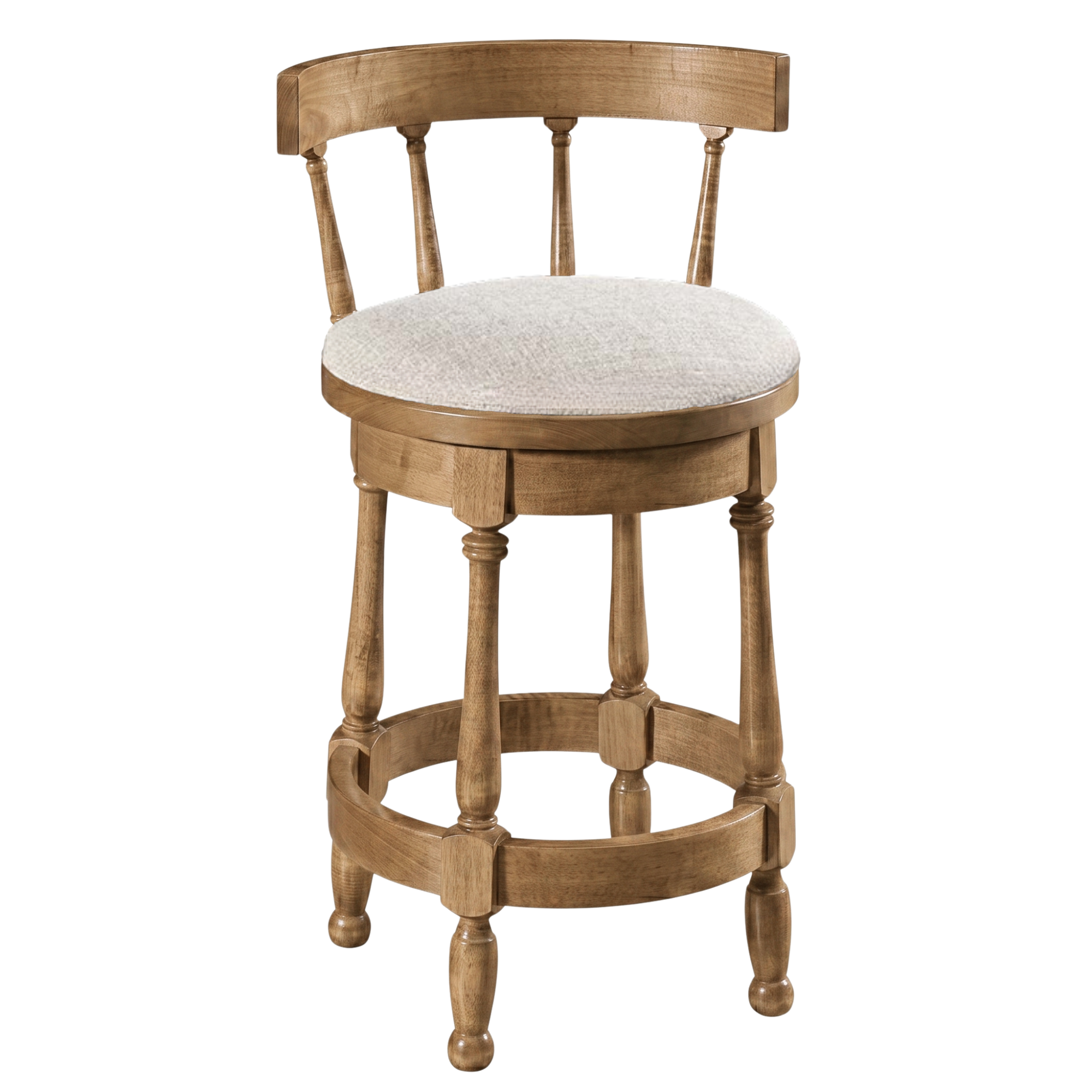 Hoosier Timbercraft Perry Maple Swivel Barstool with Easton Top
