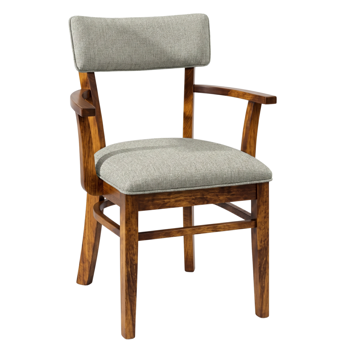 Hoosier Timbercraft Miller Upholstered Arm Maple Dining Chair