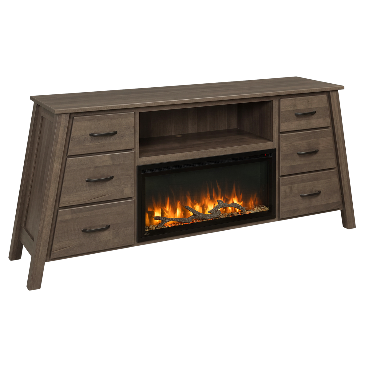 Hoosier Timbercraft Windsor Electric Fireplace TV Stand