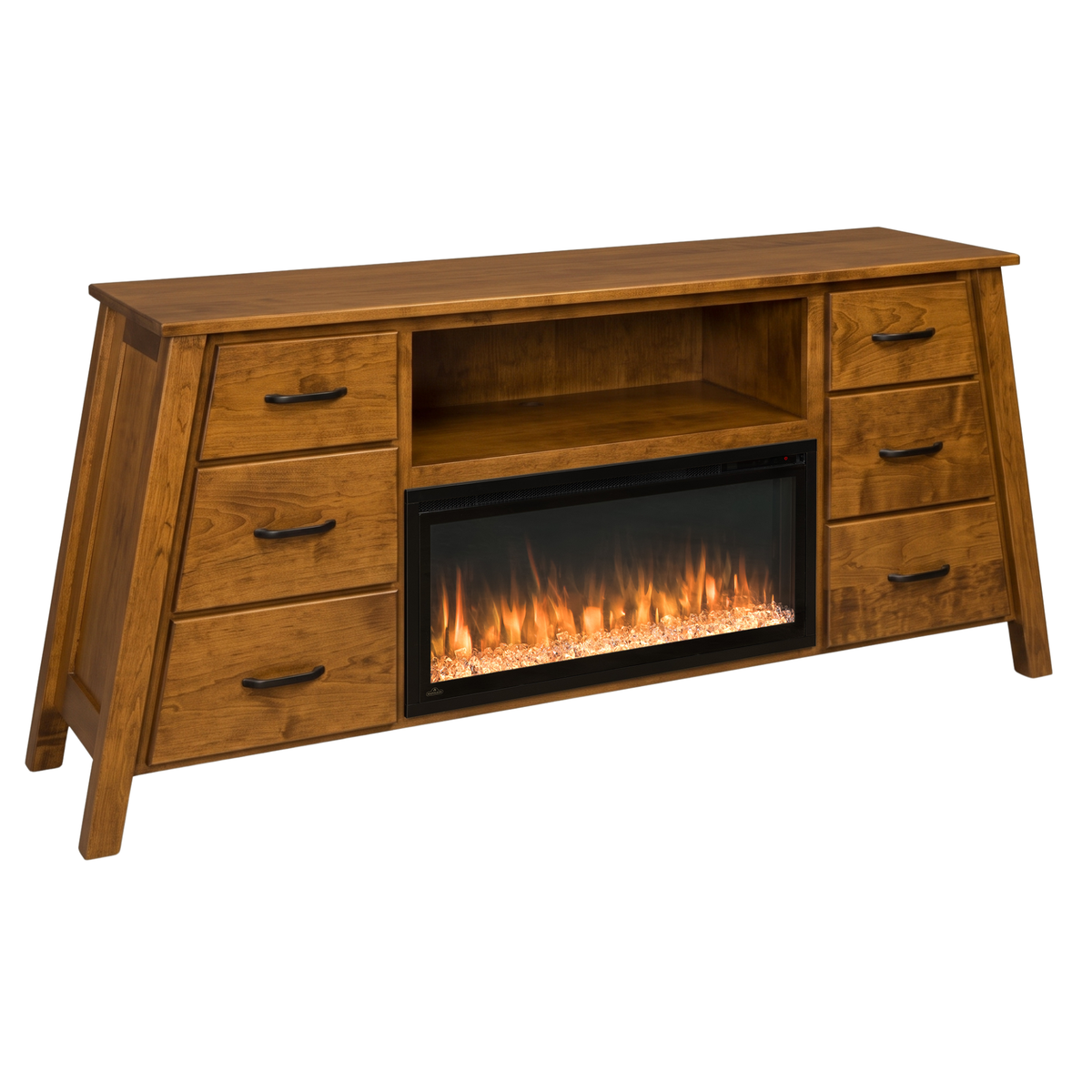 Hoosier Timbercraft Windsor Electric Fireplace TV Stand