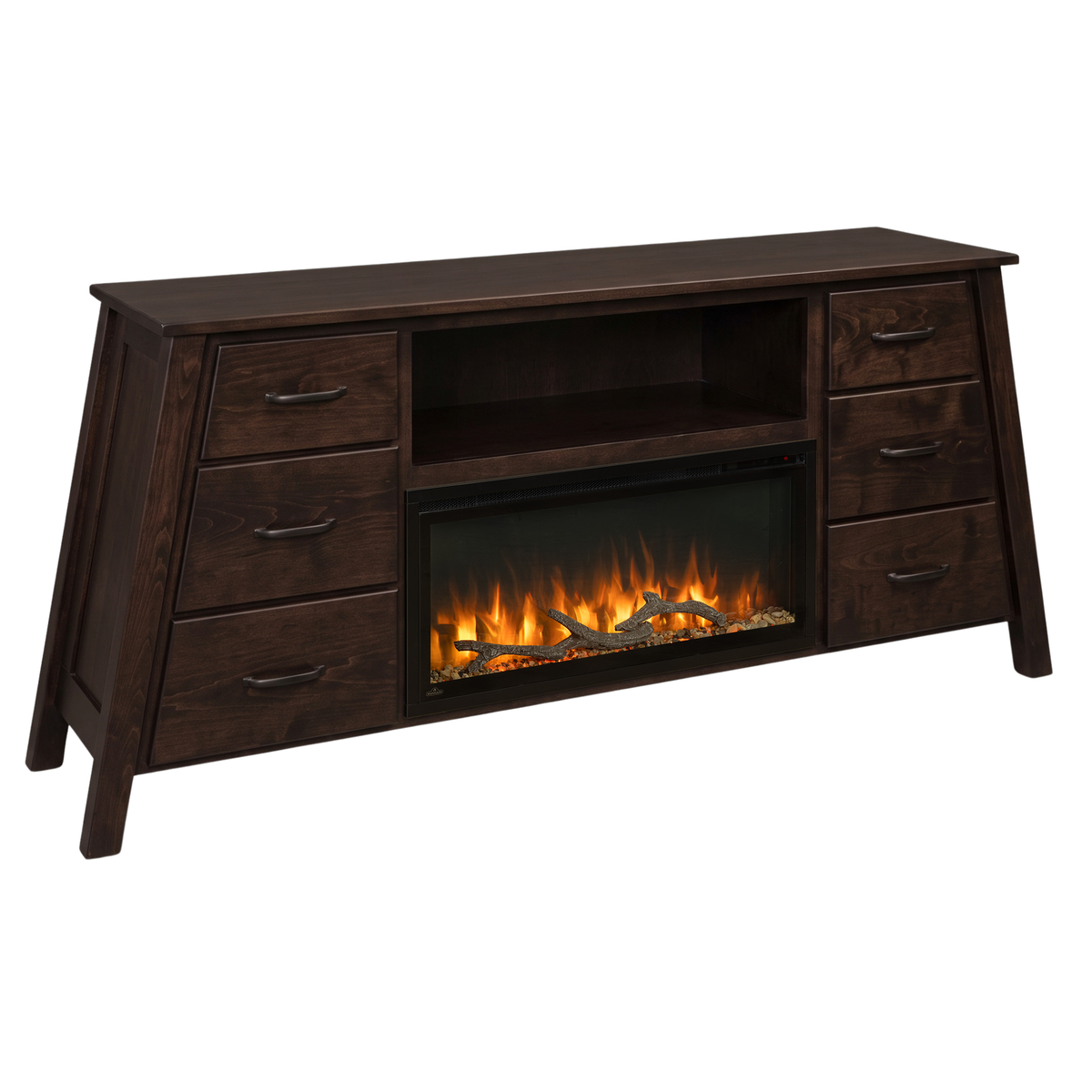 Hoosier Timbercraft Windsor Electric Fireplace TV Stand