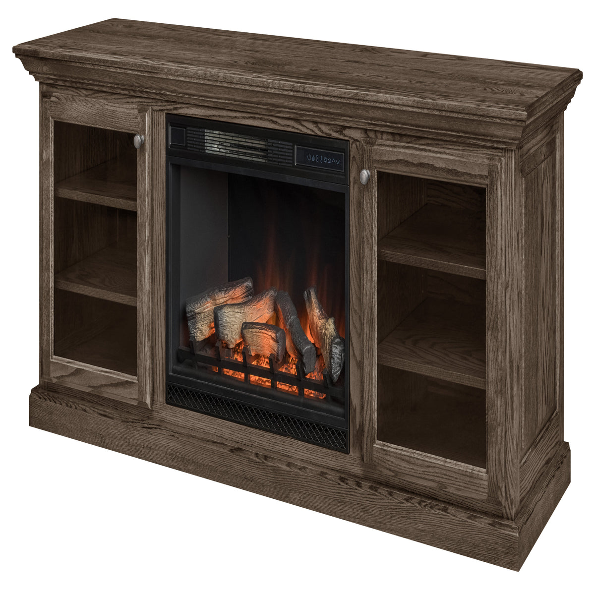 Hartwell Fireplace Entertainment Center in Driftwood Stain