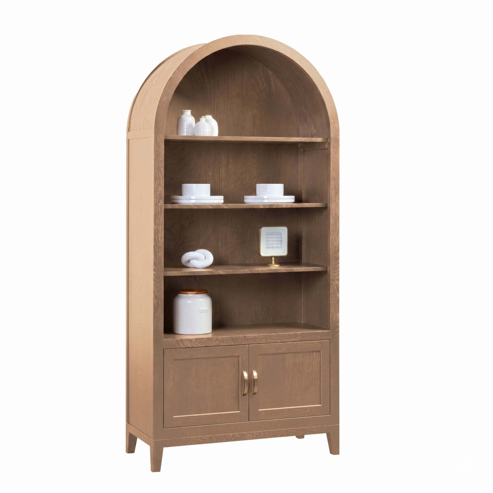 High Bank Woodworks Higley White Oak Open-Shelved Display Cabinet