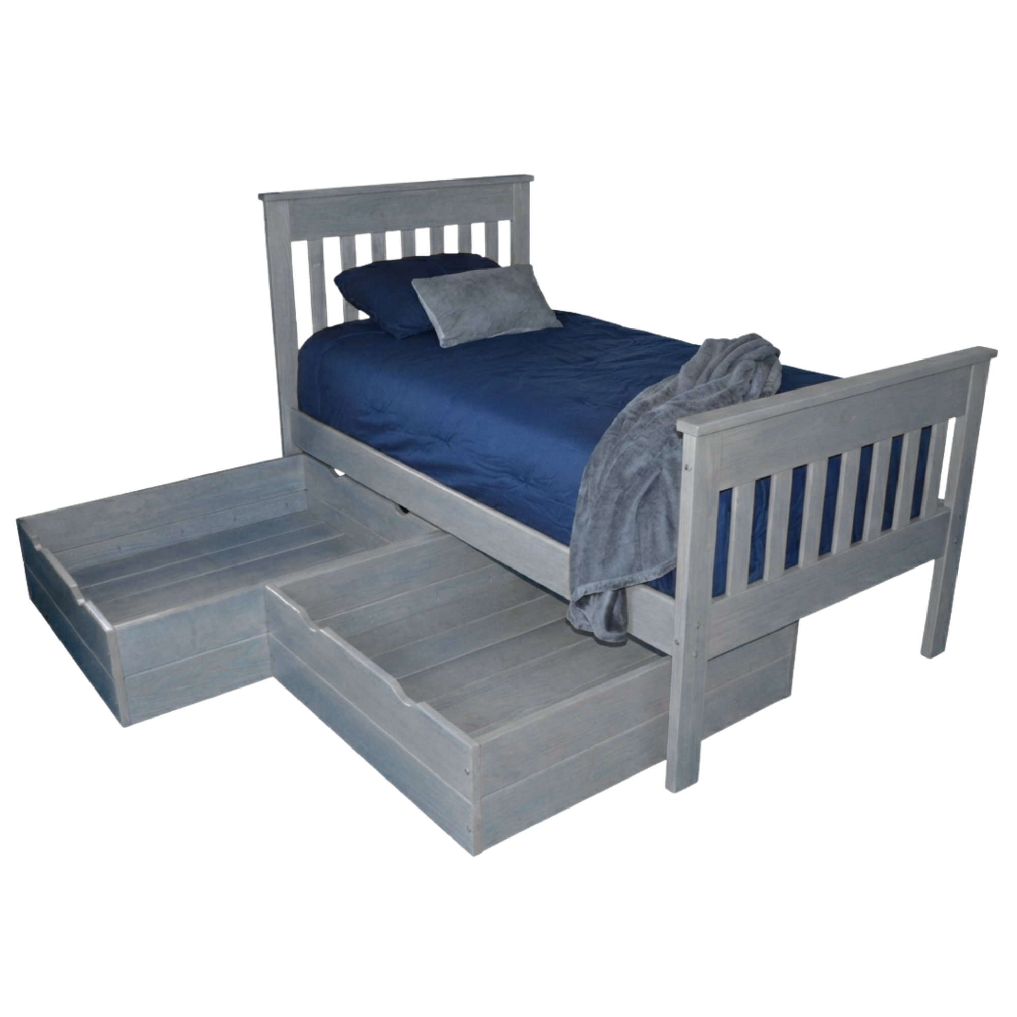 Versaloft Harmony Amish Made Bed Frame with 2-Piece Drawers