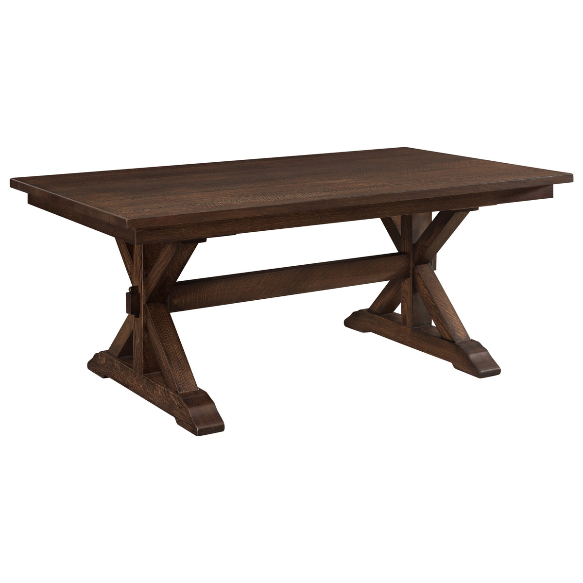 Hoosier Timbercraft Baker 9-Piece Distressed Trestle Oak Dining Set