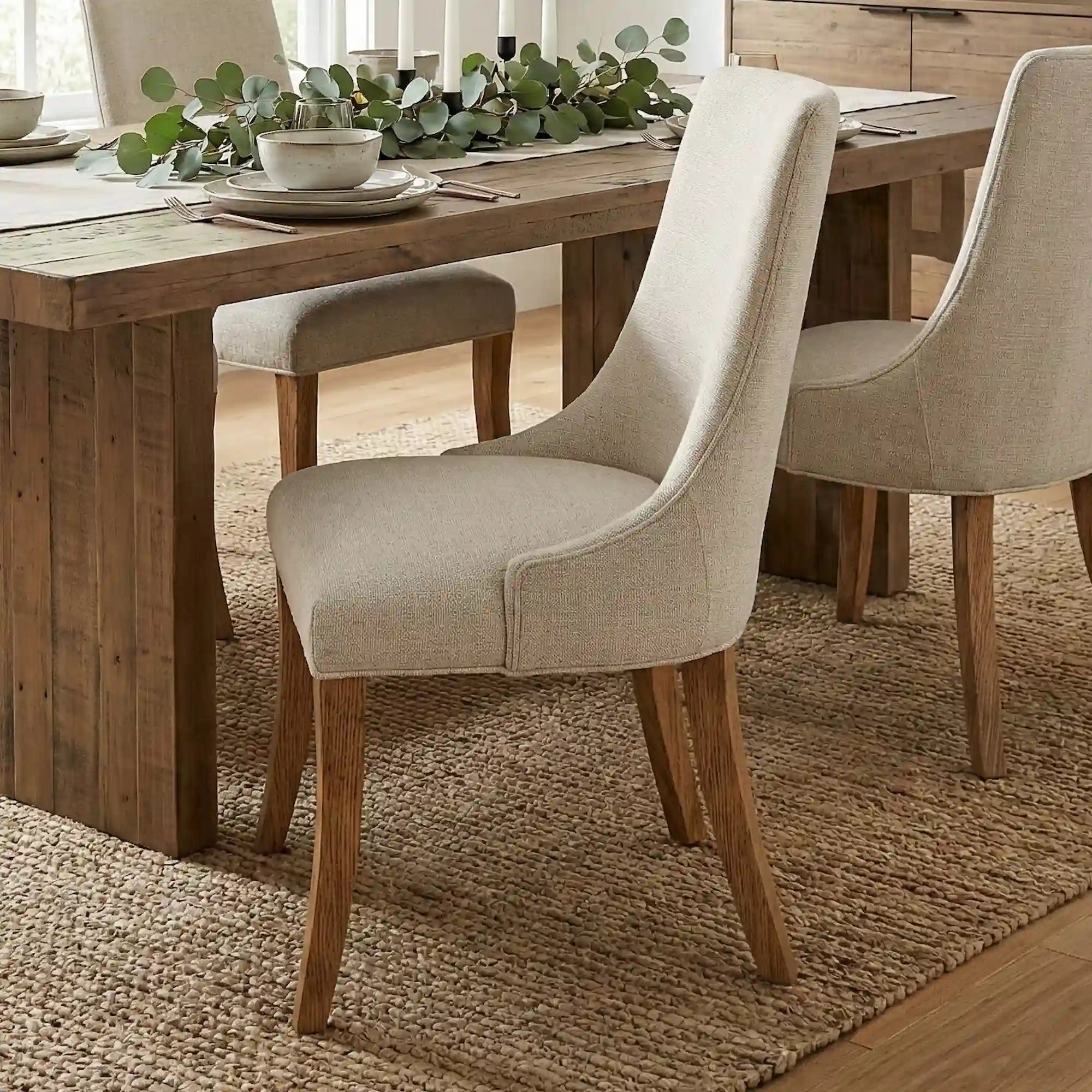 Hoosier Timbercraft Fairfield Oak Upholstered Amish Dining Chair