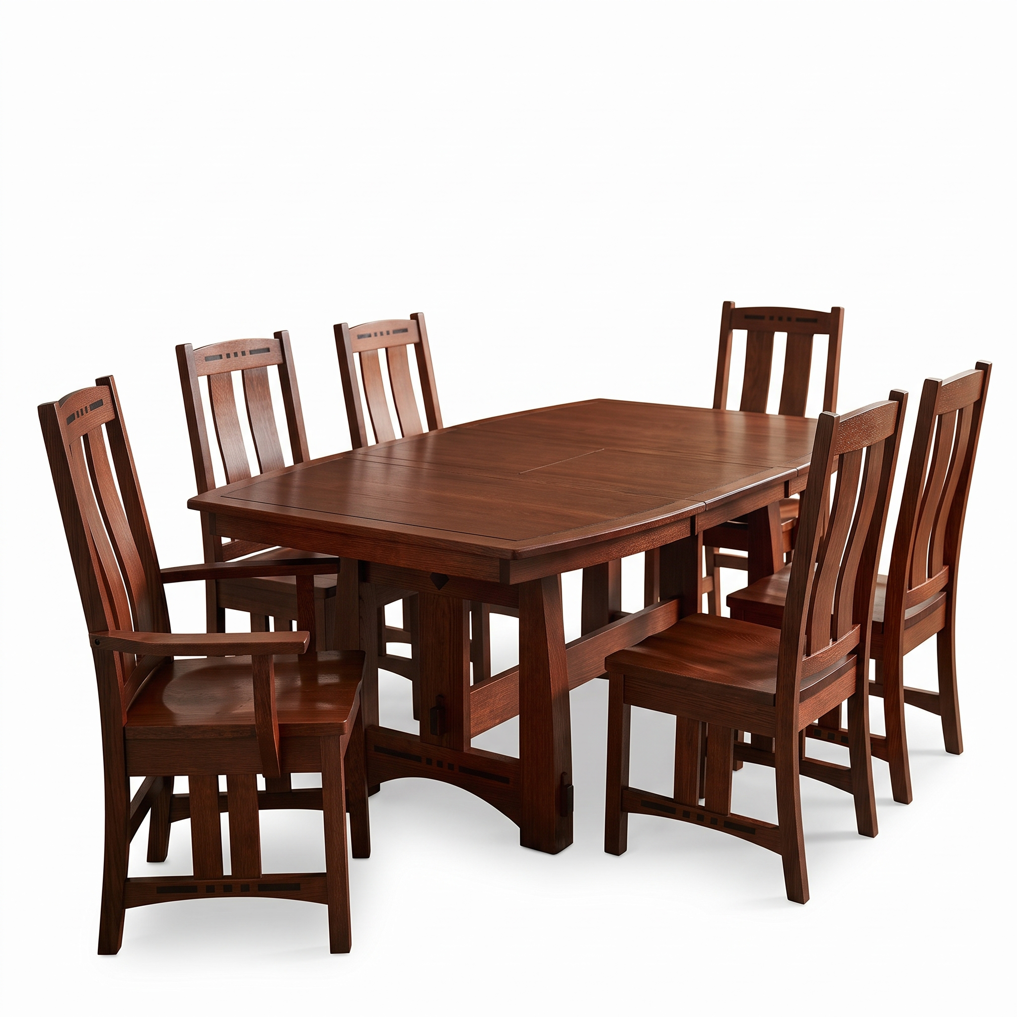 Hoosier Timbercraft Georgetown 7-Piece White Oak Dining Set