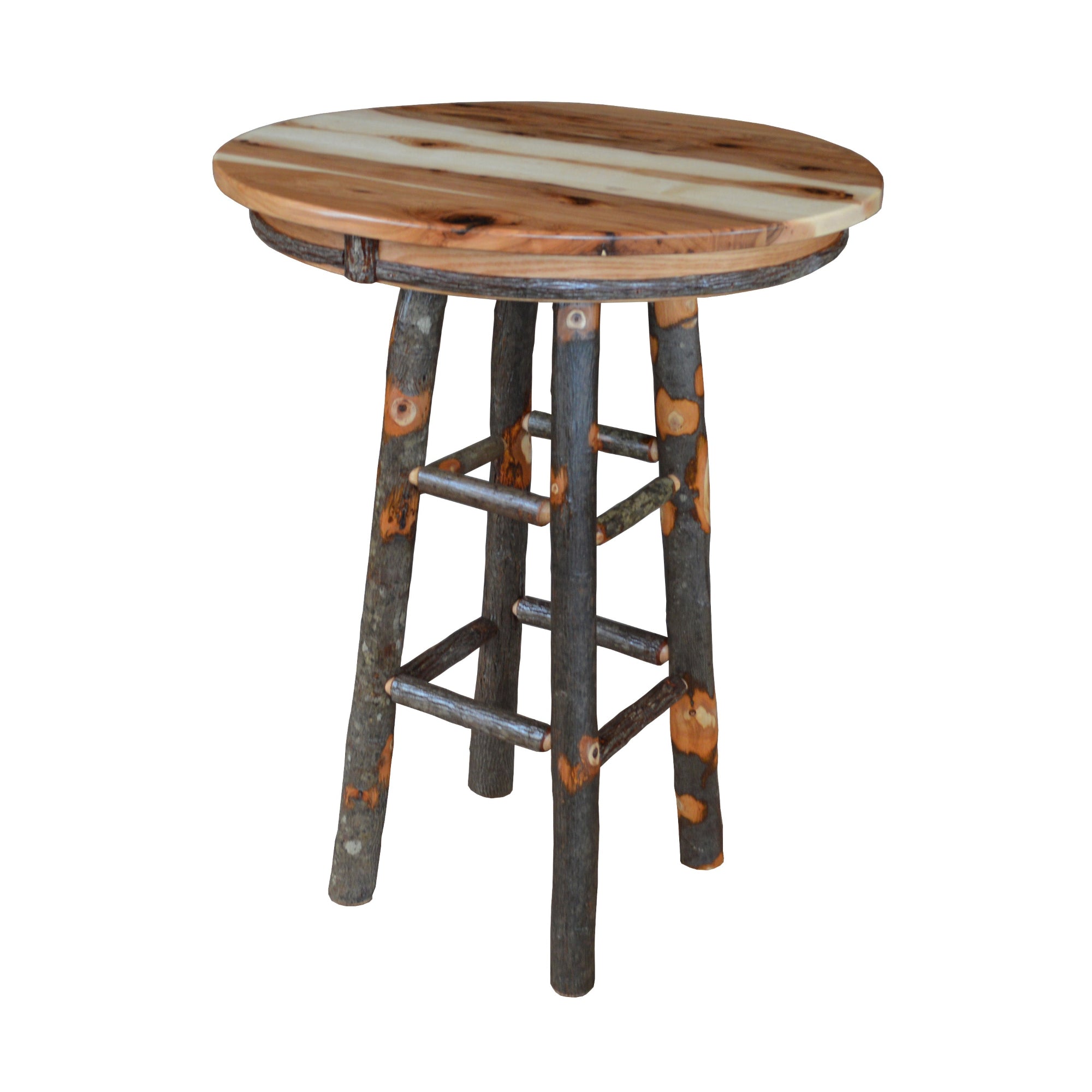Keystone Amish Co. Round Hickory Rustic Bar Table