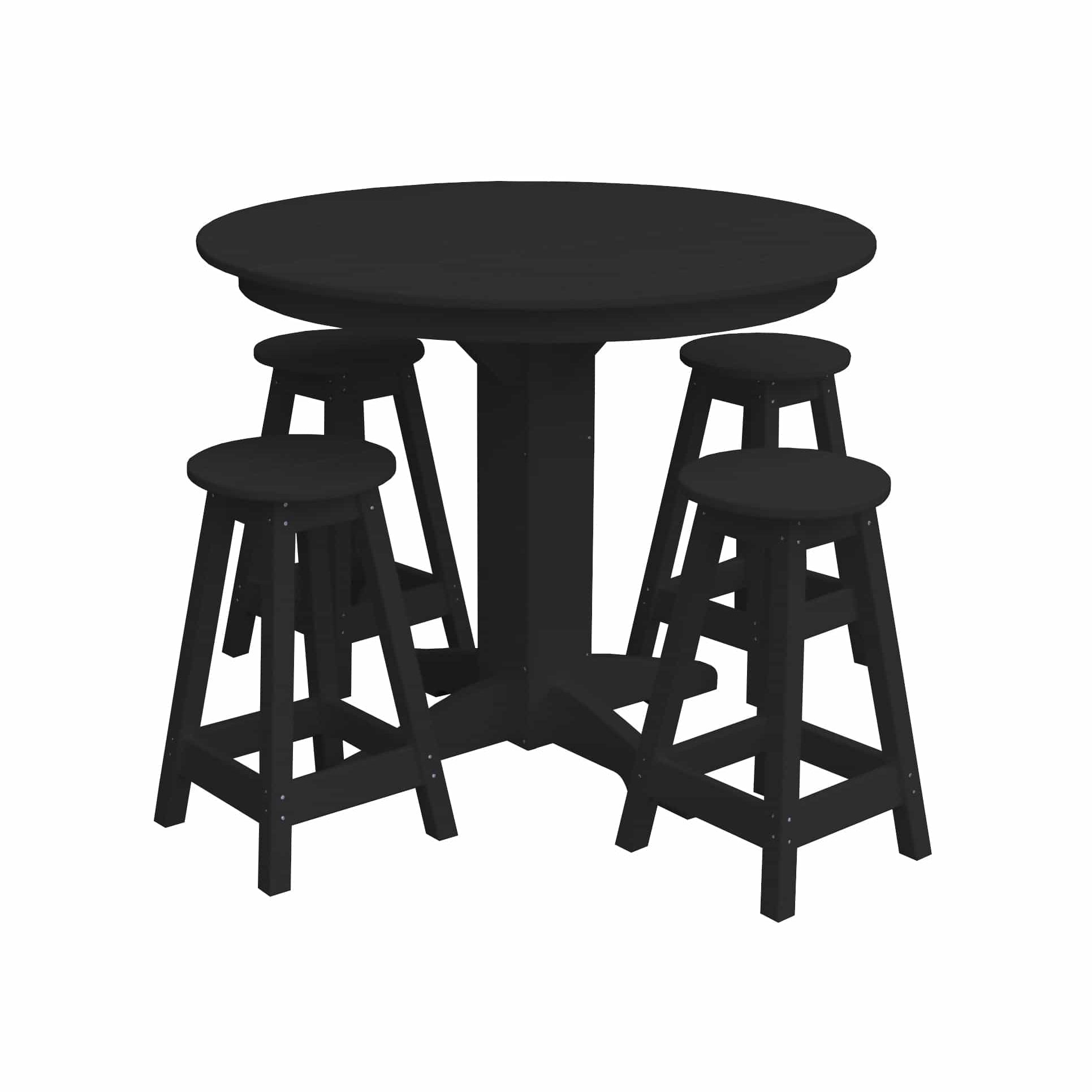 Keystone Amish Co. Sierra 5-Piece Poly Counter-Height Dining Set with Round Table